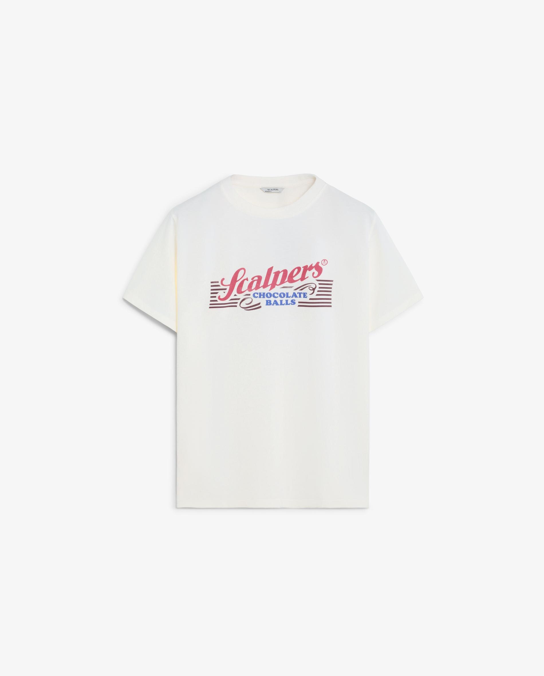 T-shirt com Print Frontal de Manga Curta Marfim-5