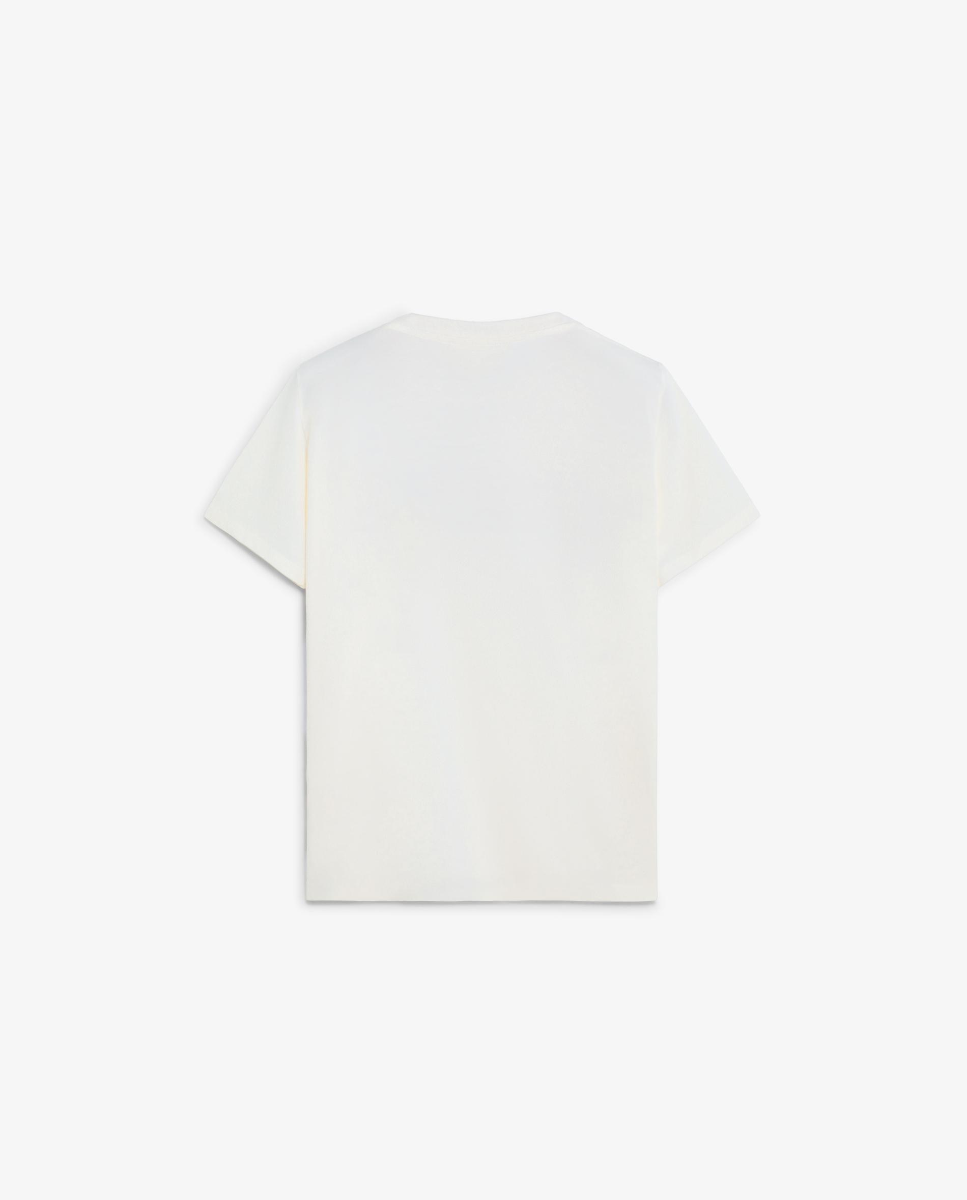 T-shirt com Print Frontal de Manga Curta Marfim-6