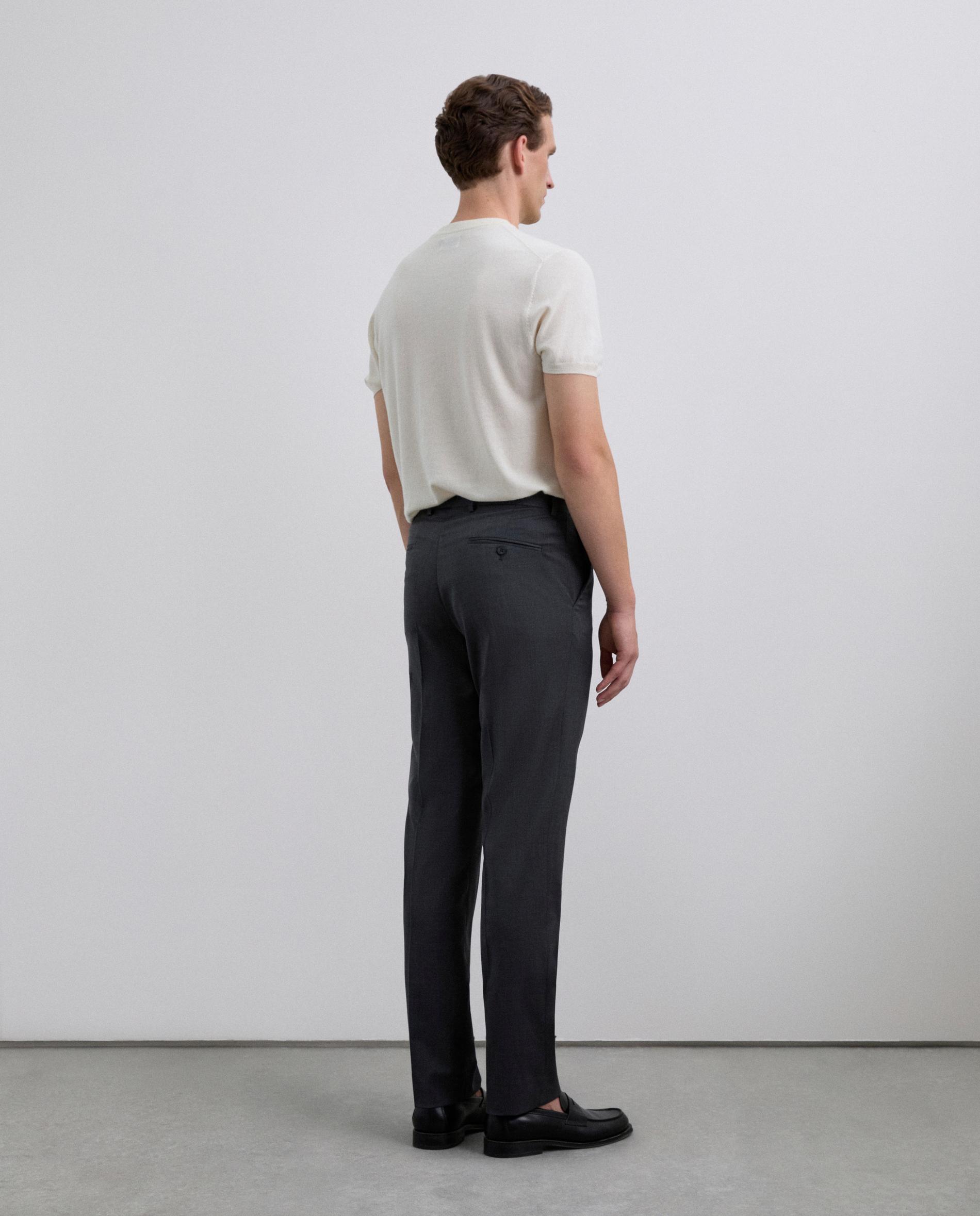 Calças Formais Regular Fit com Pinças Cinzento-escuro-3