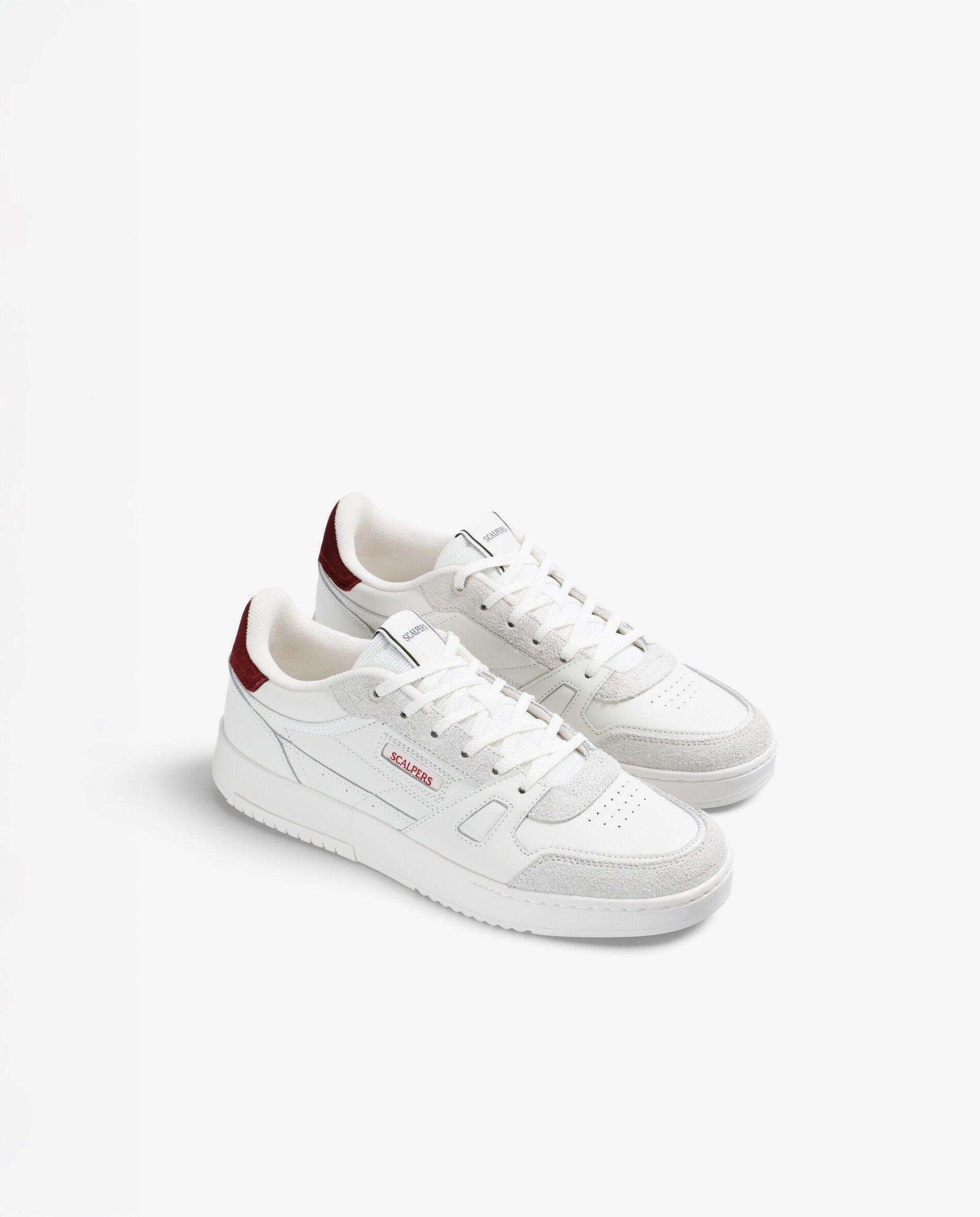 Sapatilhas Retro com Atacadores e Sola Branco / Vermelho-2