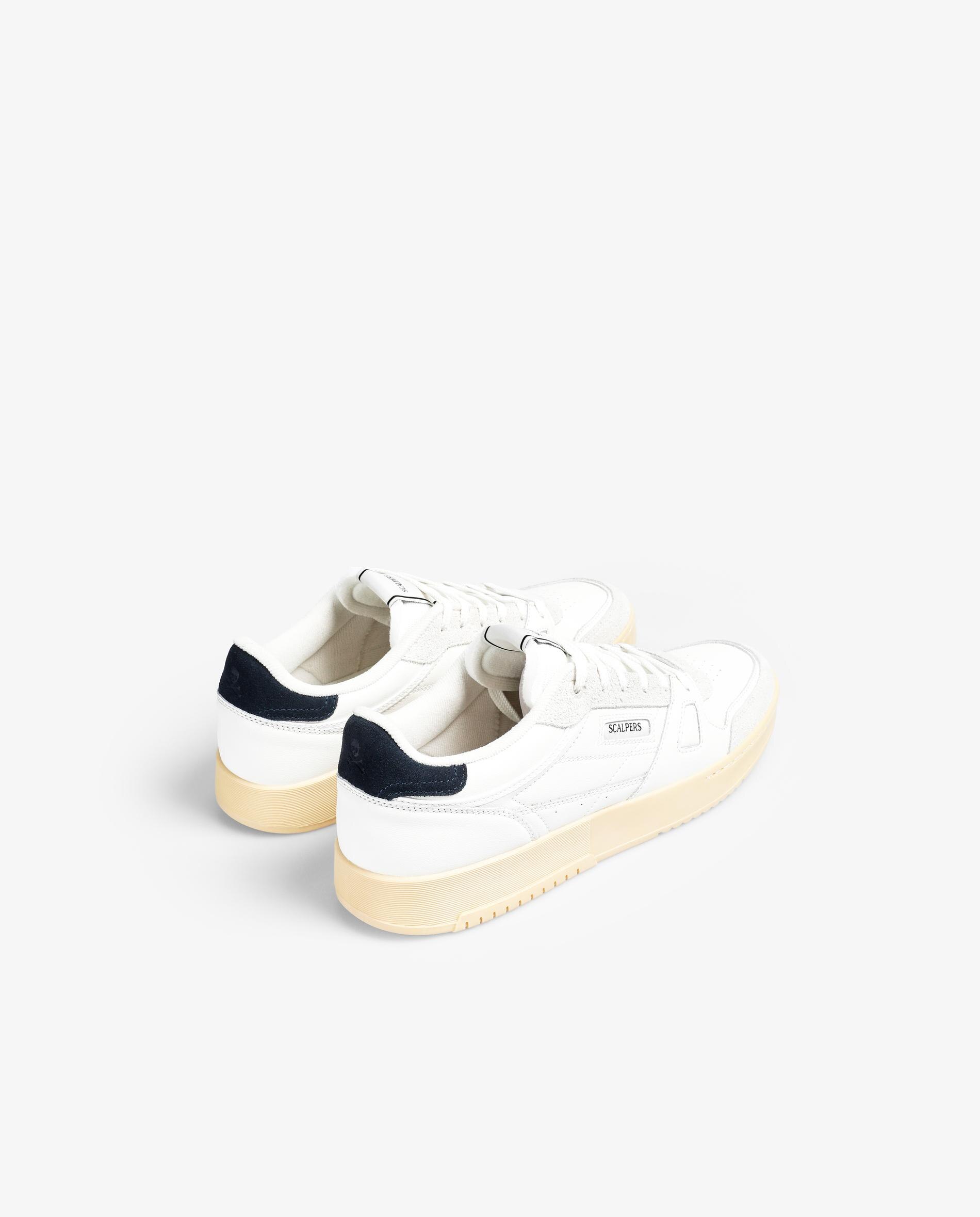 Sapatilhas Desportivas com Atacadores e Sola em Contraste Branco / Azul-3