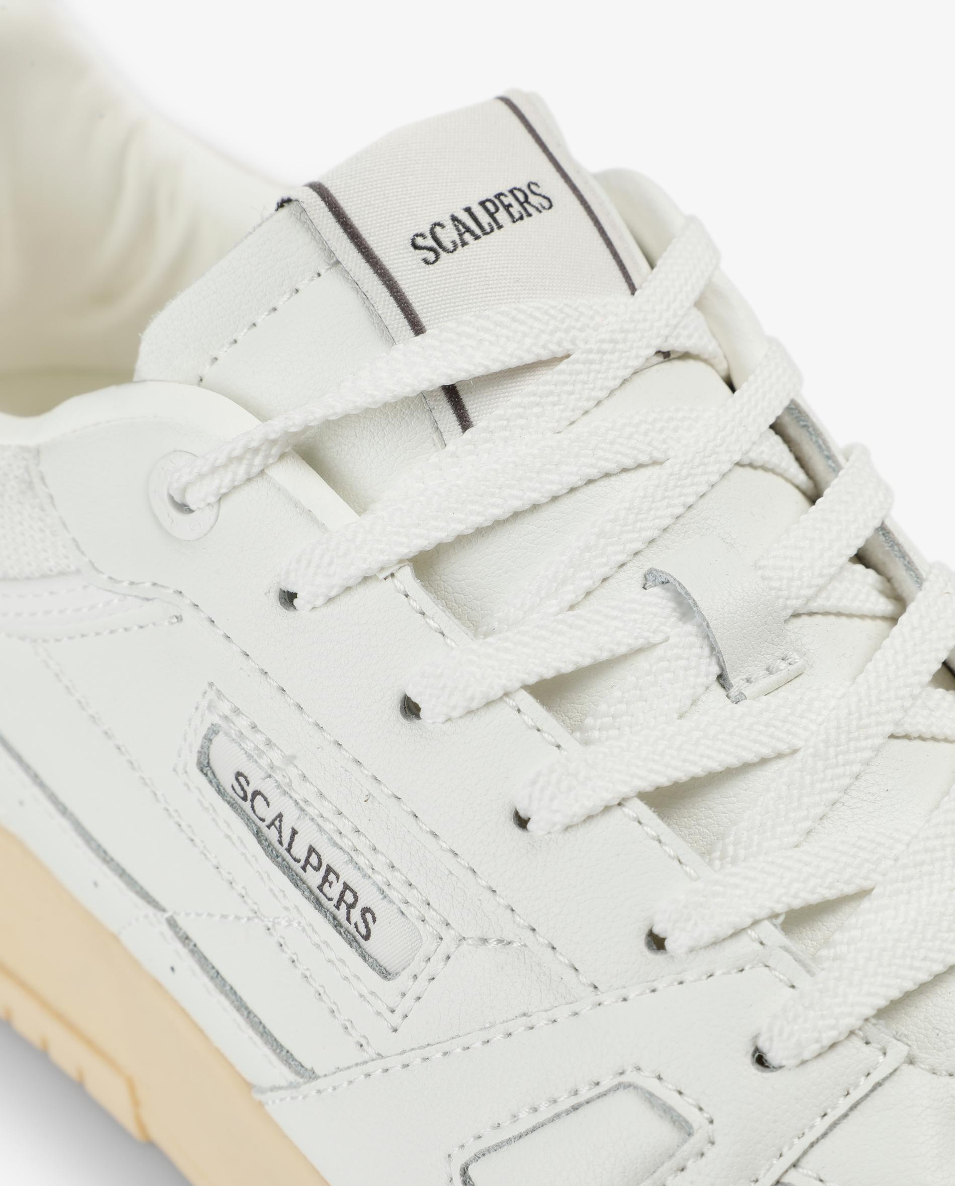 Sapatilhas Retro de Pele com Logo na Língua Branco / Cinzento-6