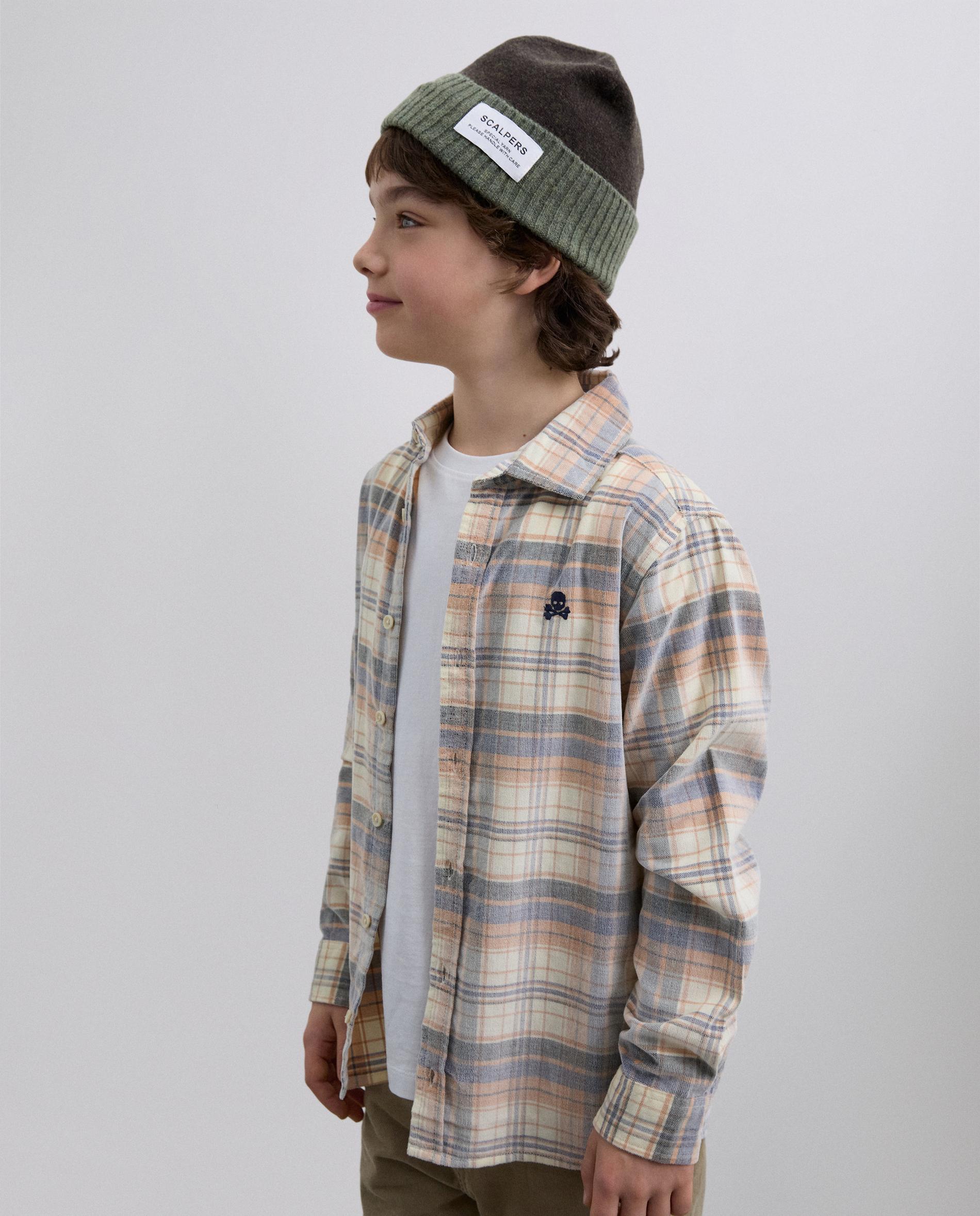 Imagem 0 de Camisa Infantil de Manga Comprida aos Quadrados