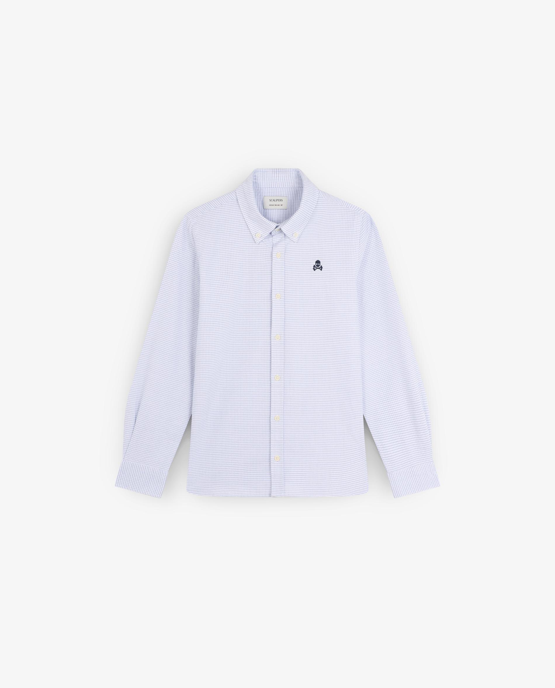 Camisa aos Quadrados Regular Fit com Gola Abotoada Scalpers Azul-4