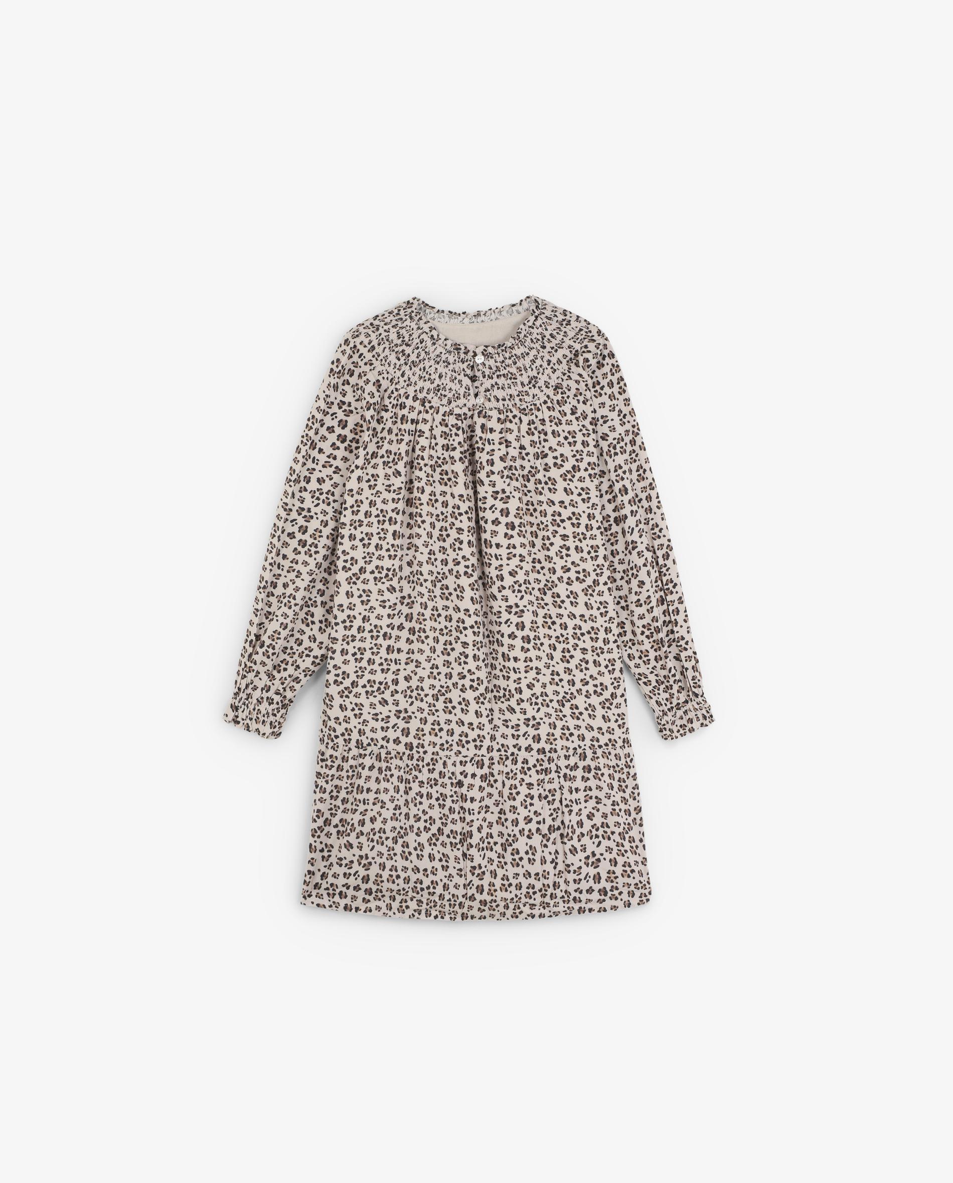 Vestido com Estampado Animal Print e Manga Comprida Ligeiramente Abalonada Scalpers Branco-6