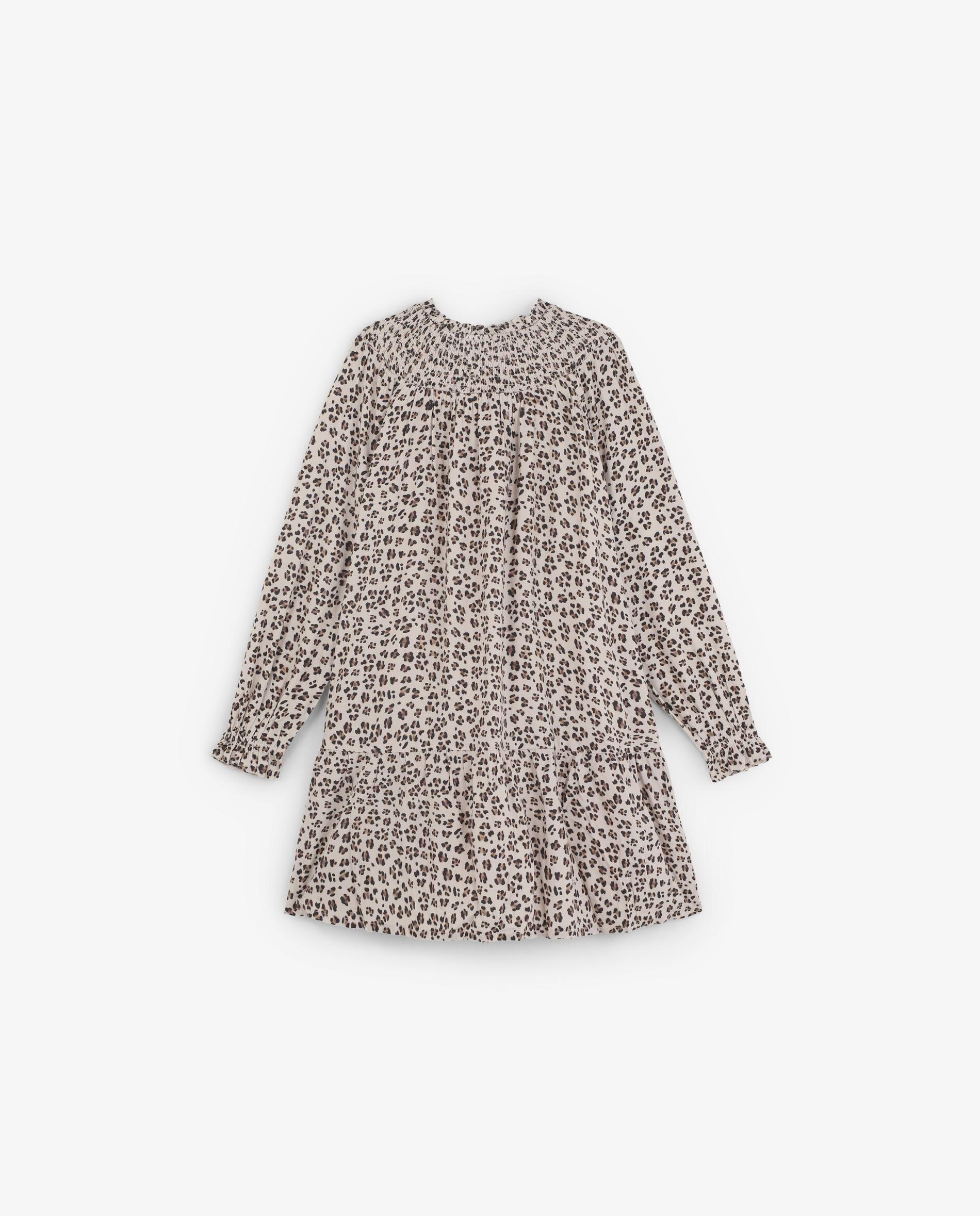 Vestido com Estampado Animal Print e Manga Comprida Ligeiramente Abalonada Scalpers Branco-7