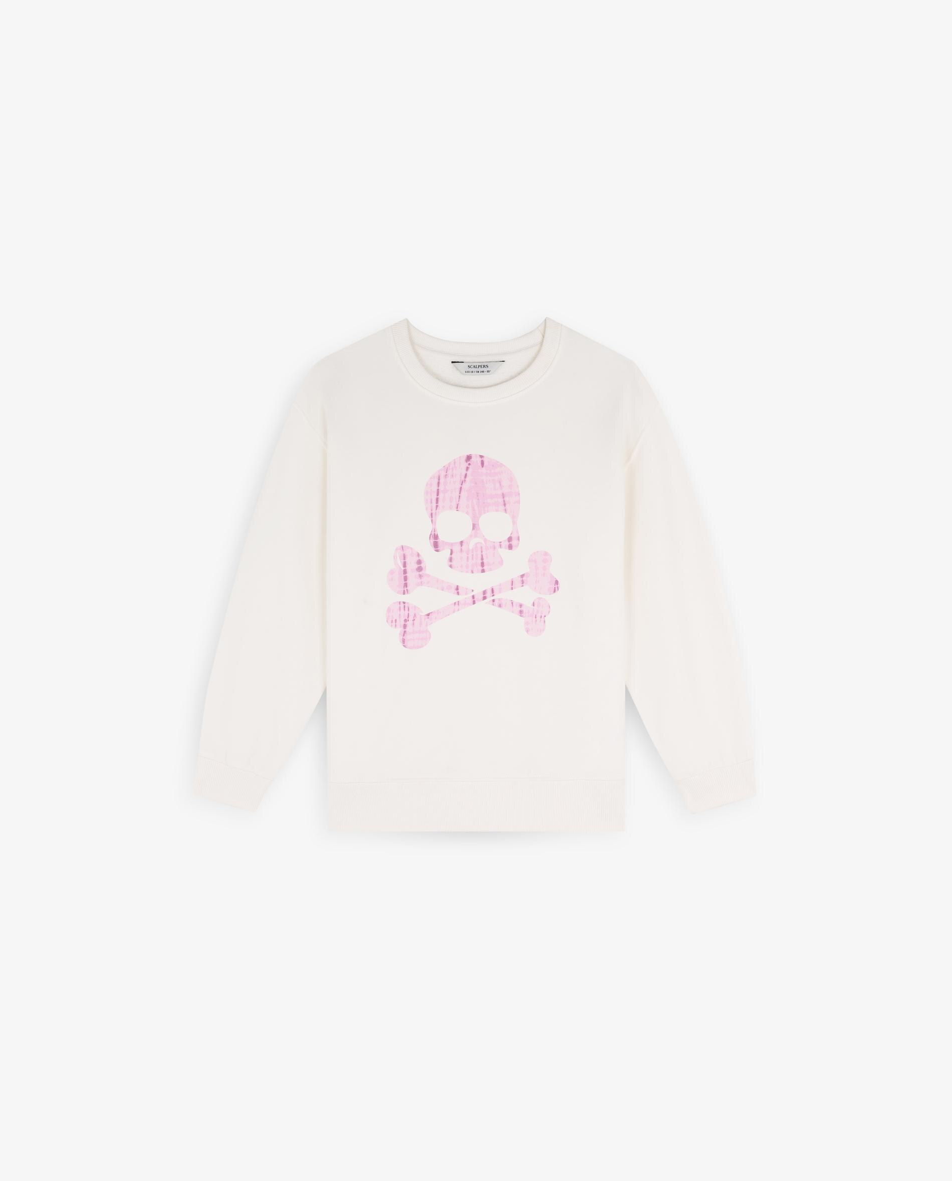 Sweatshirt Infantil de Algodão com Caveira Branco-4