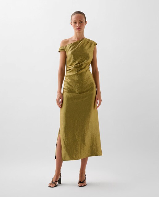 Imagem 0 de Vestido Midi com Gola Assimétrica