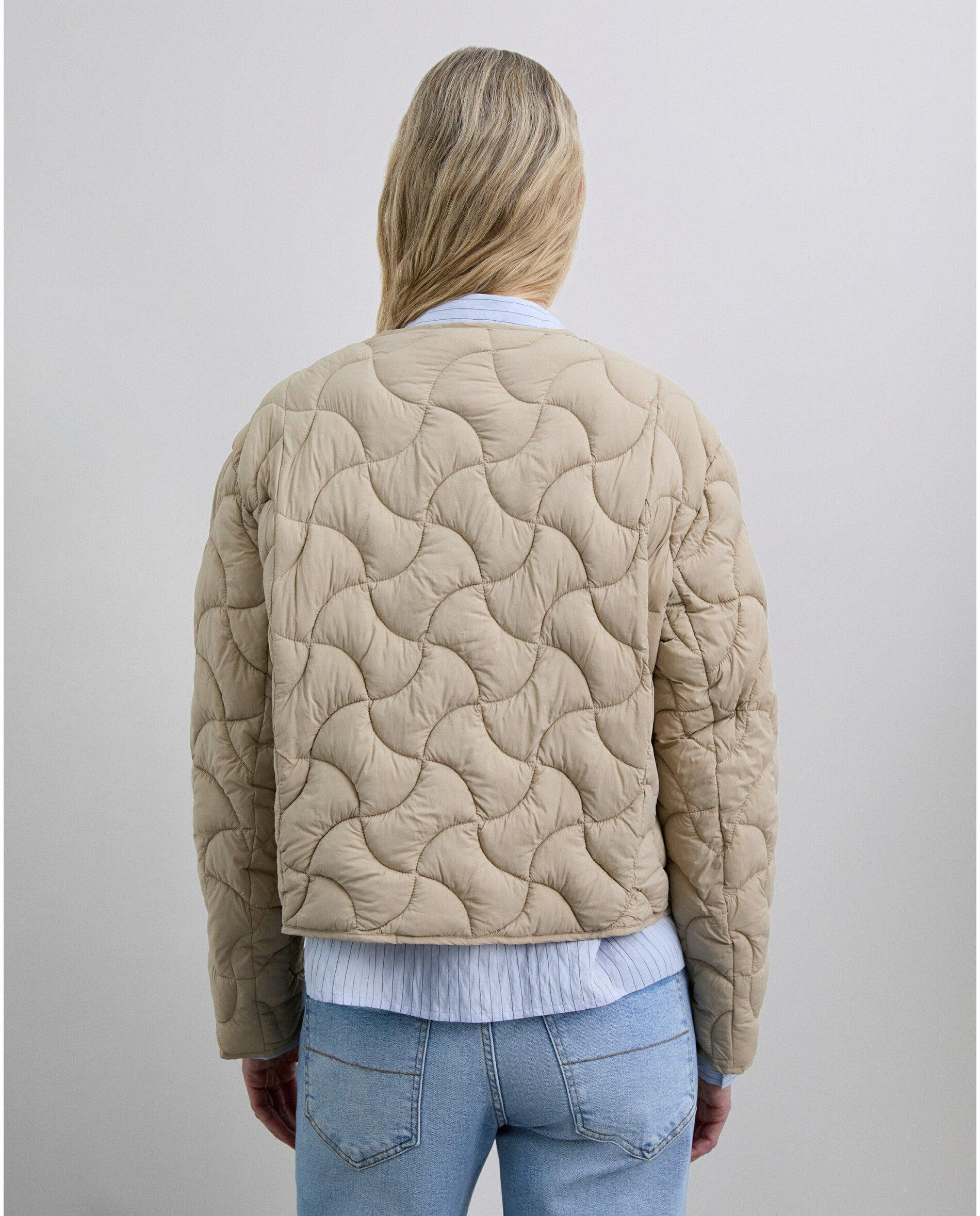 Casaco Acolchoado com Fecho Frontal com Fecho Zip Natural-3