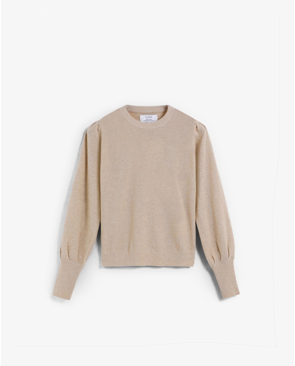 Camisola com Mangas Abalonadas Areia-1