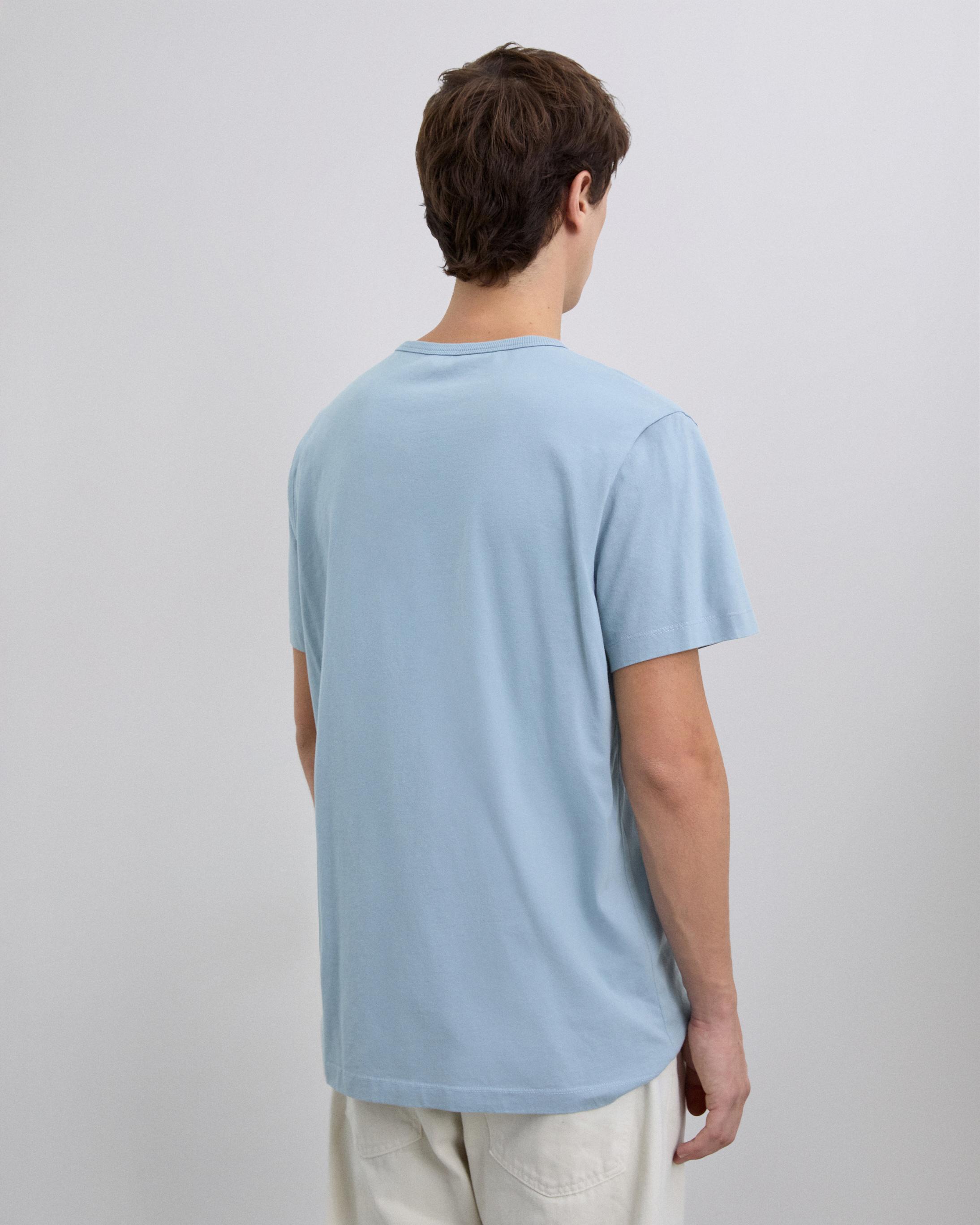 T-shirt de Manga Curta com Logo Frontal e Corte Regular Fit Azul-claro-3