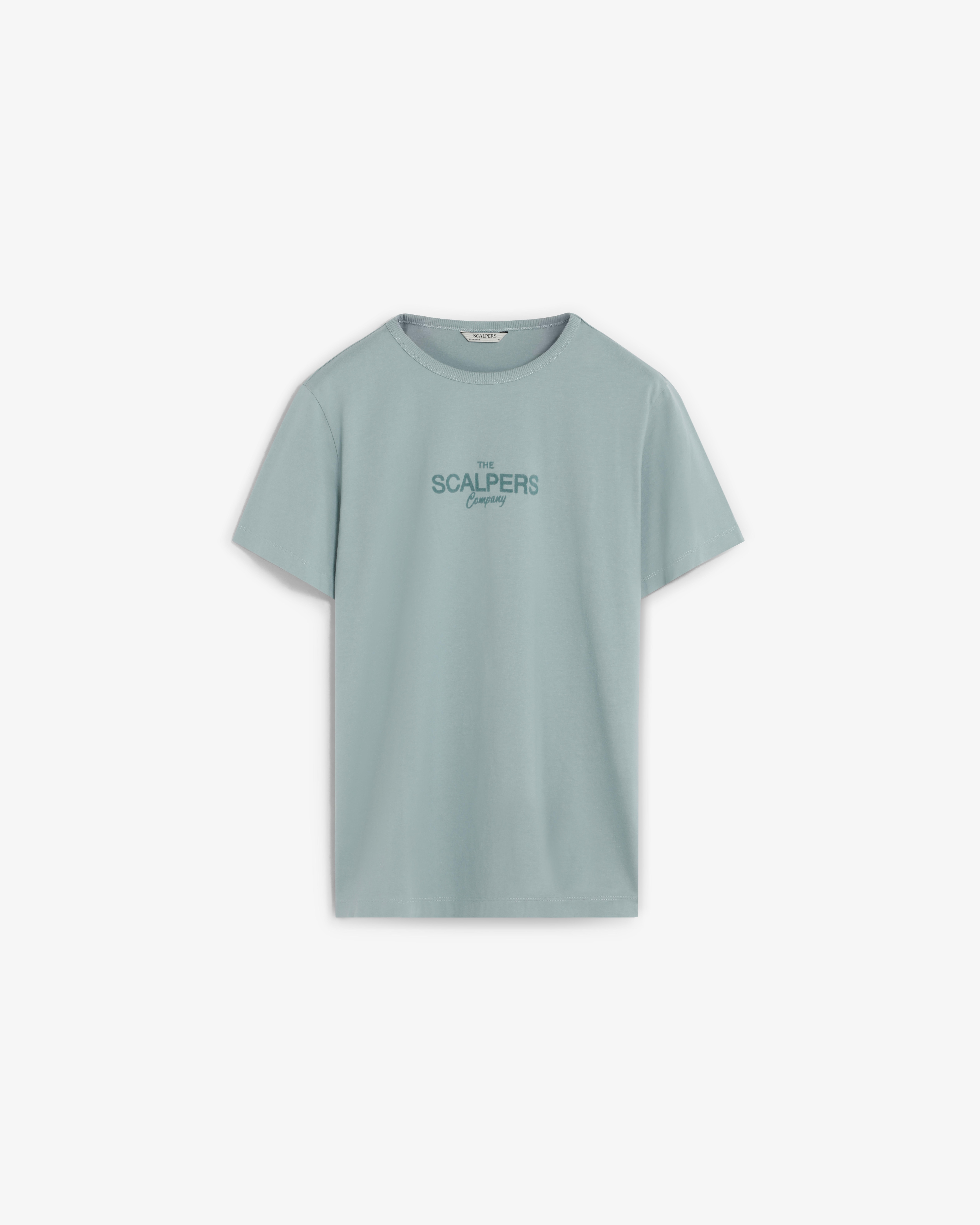 T-shirt de Manga Curta com Logo Frontal e Corte Regular Fit Azul-claro-5