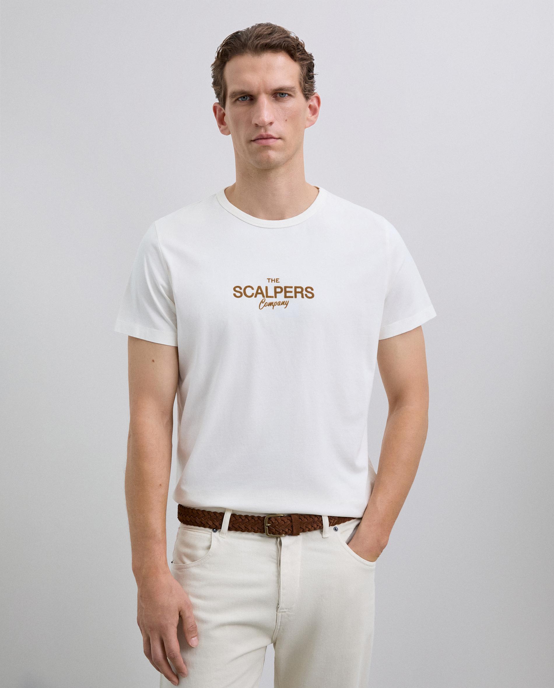T-shirt de Manga Curta com Logo Frontal e Corte Regular Fit Branco-1