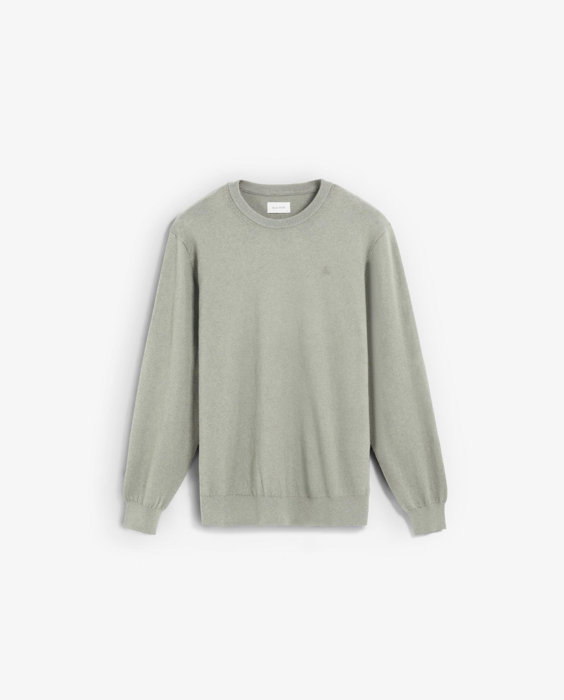Camisola de Manga Comprida com Detalhe de Caveira Bordada a Tom no Peito Verde-claro-5