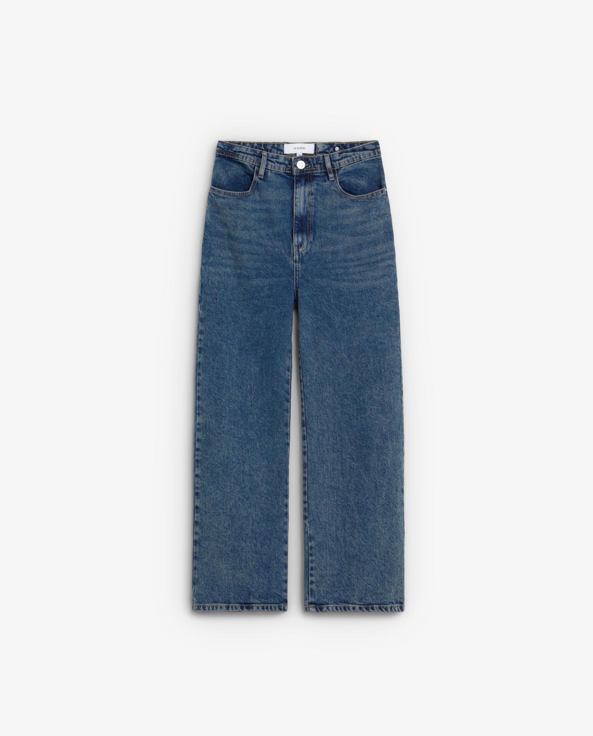 Jeans Largos Relaxed Fit de Cintura Subida Azul-índigo-5
