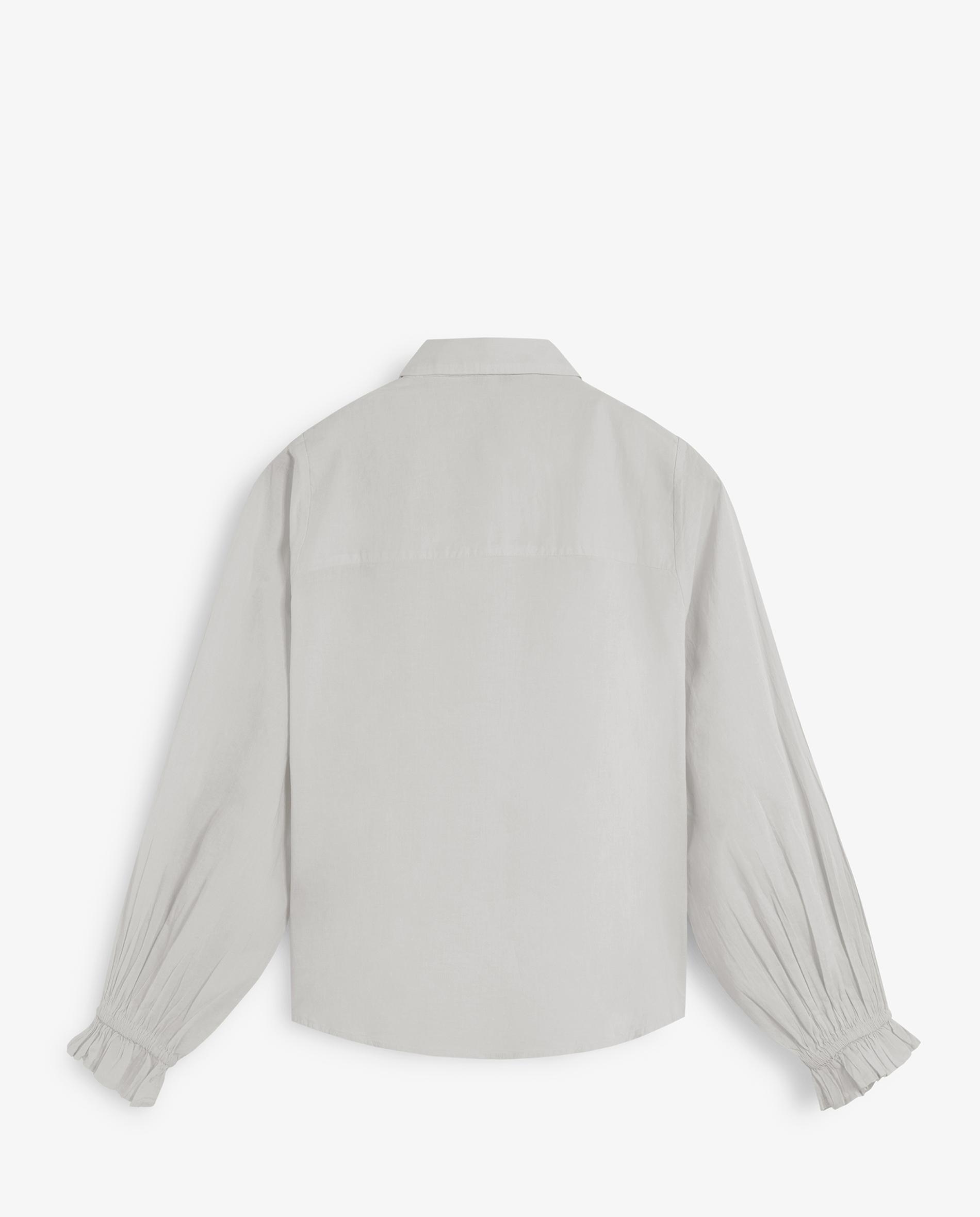 Blusa com Detalhe de Pregas e Folho Branco-2