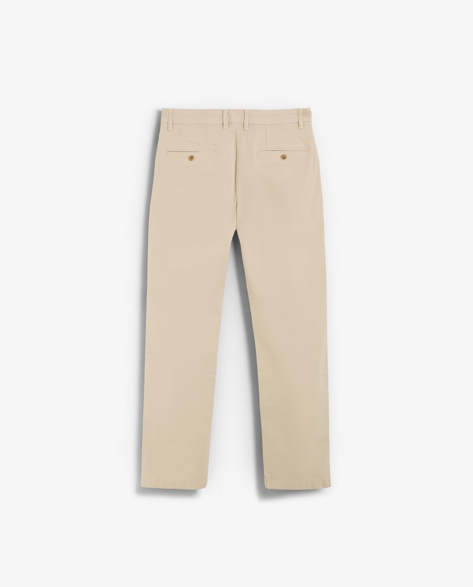 Calças Chino Regular com Pinças Bege-6
