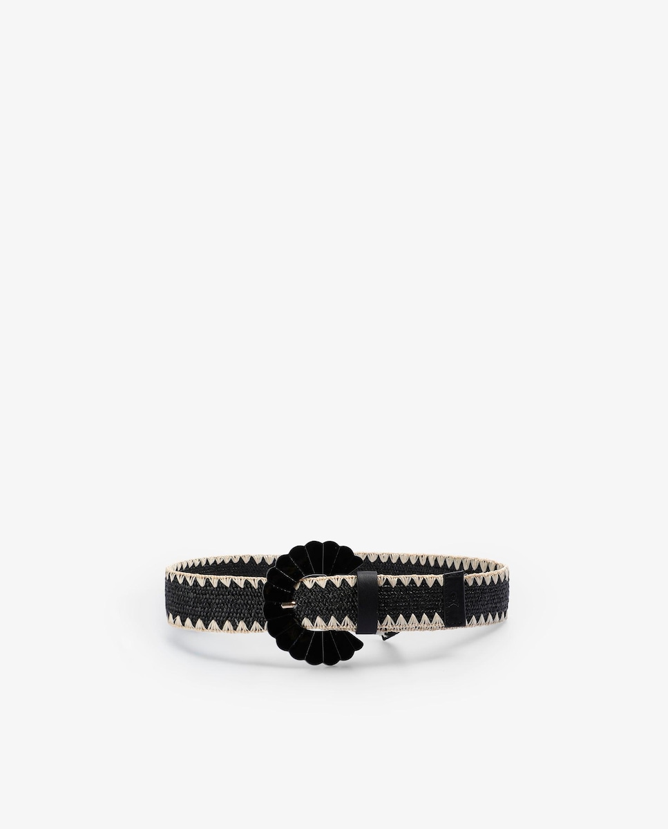 Cinto com Fecho de Fivela com Forma de Semicírculo Preto-2