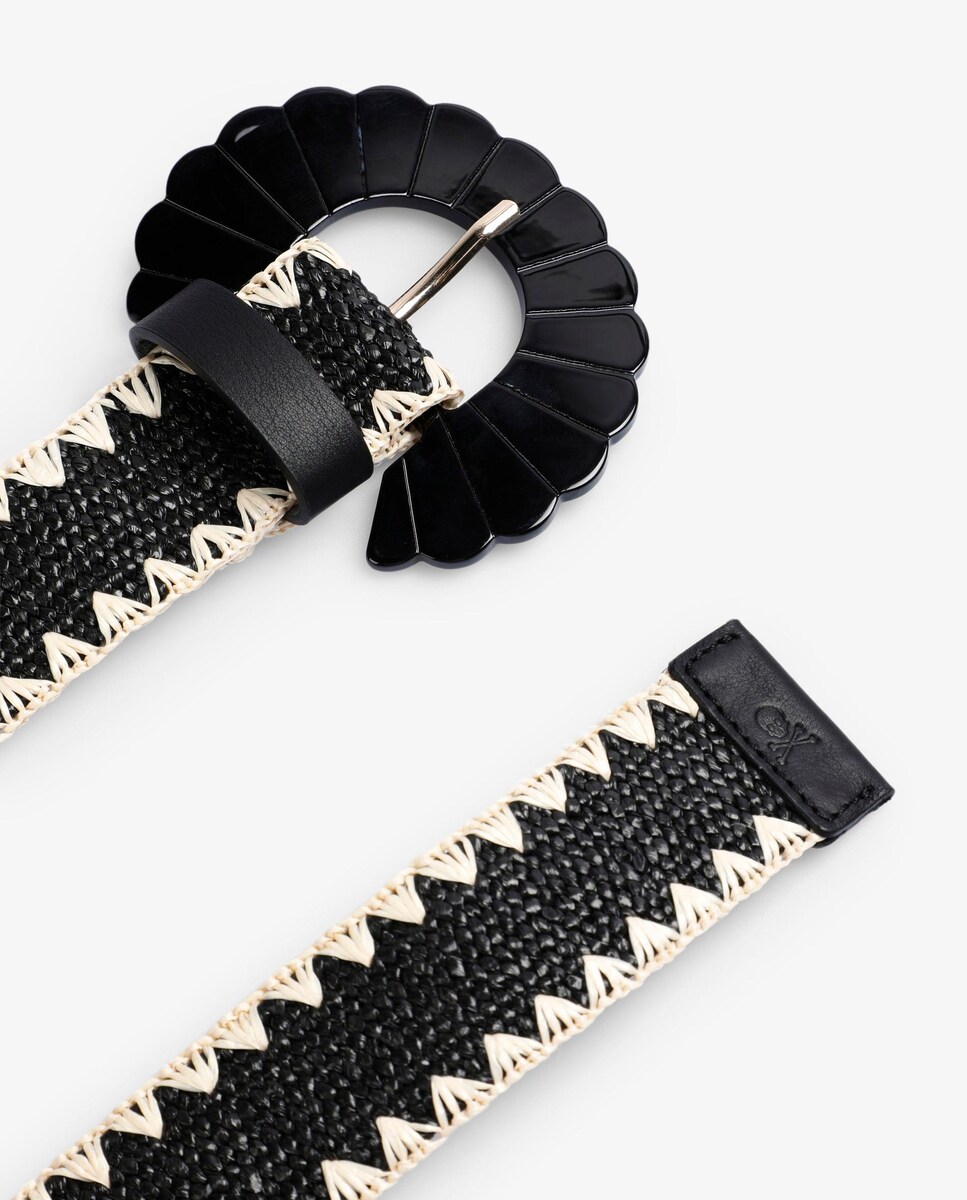 Cinto com Fecho de Fivela com Forma de Semicírculo Preto-4