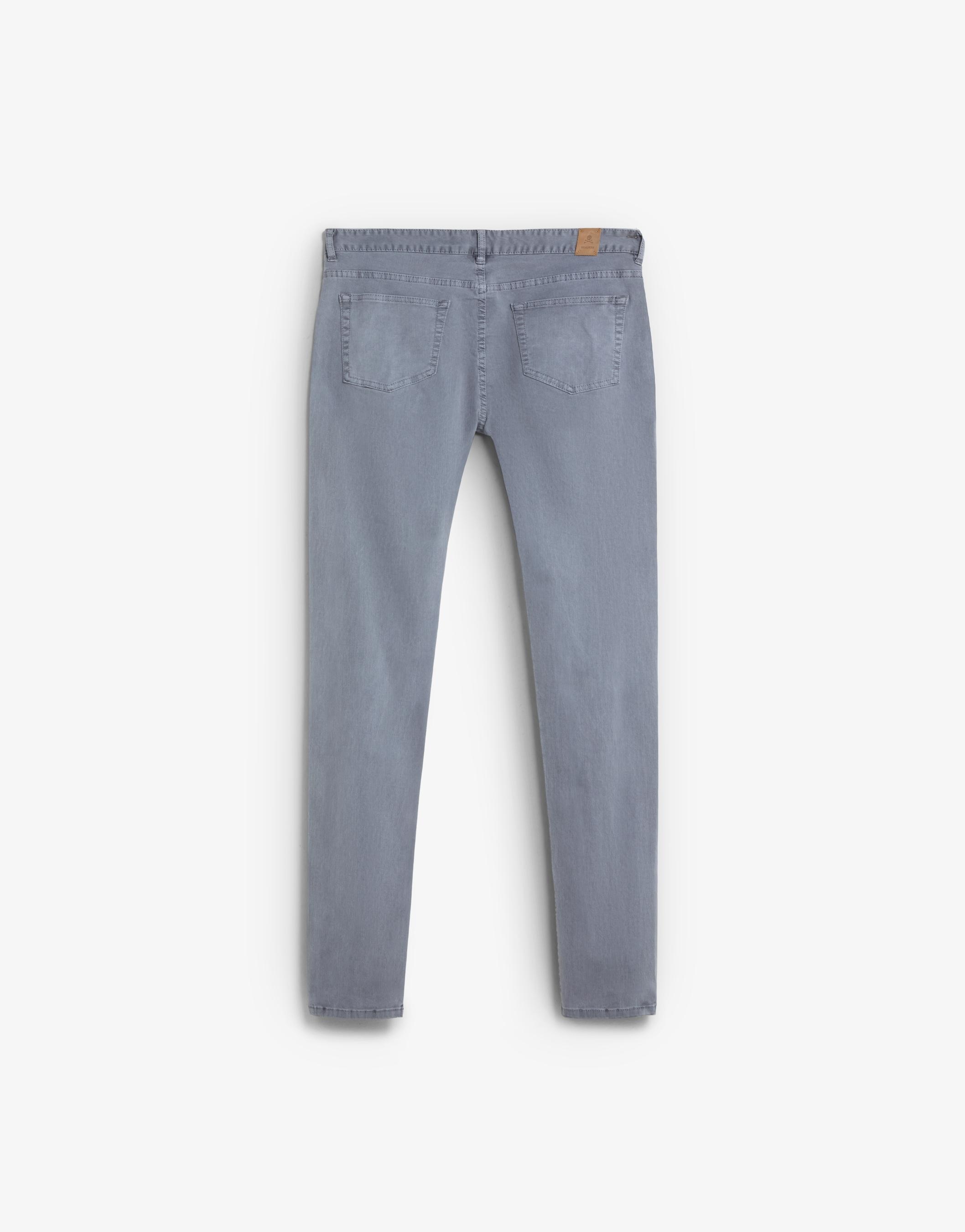 Calças Chino com Fecho de Botão e Fecho Zip e Presilhas na Cintura Cinzento-6