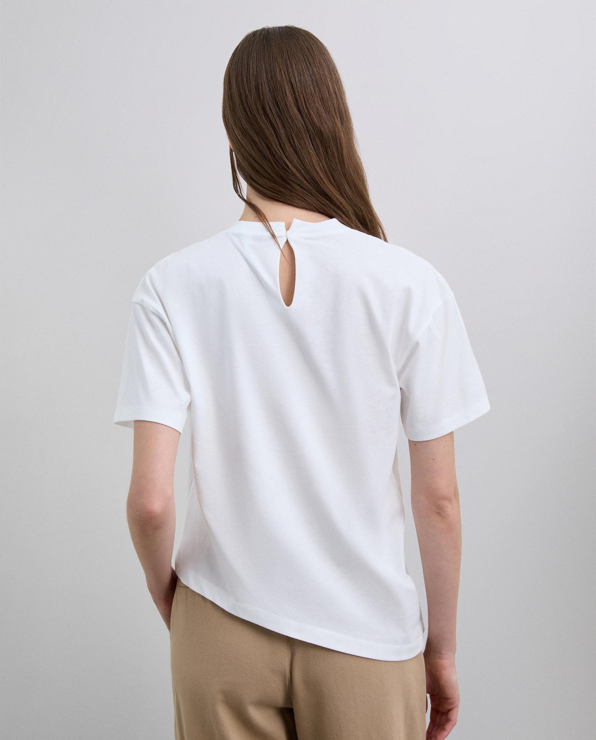 T-shirt Assimétrica de Manga Curta Branco-3
