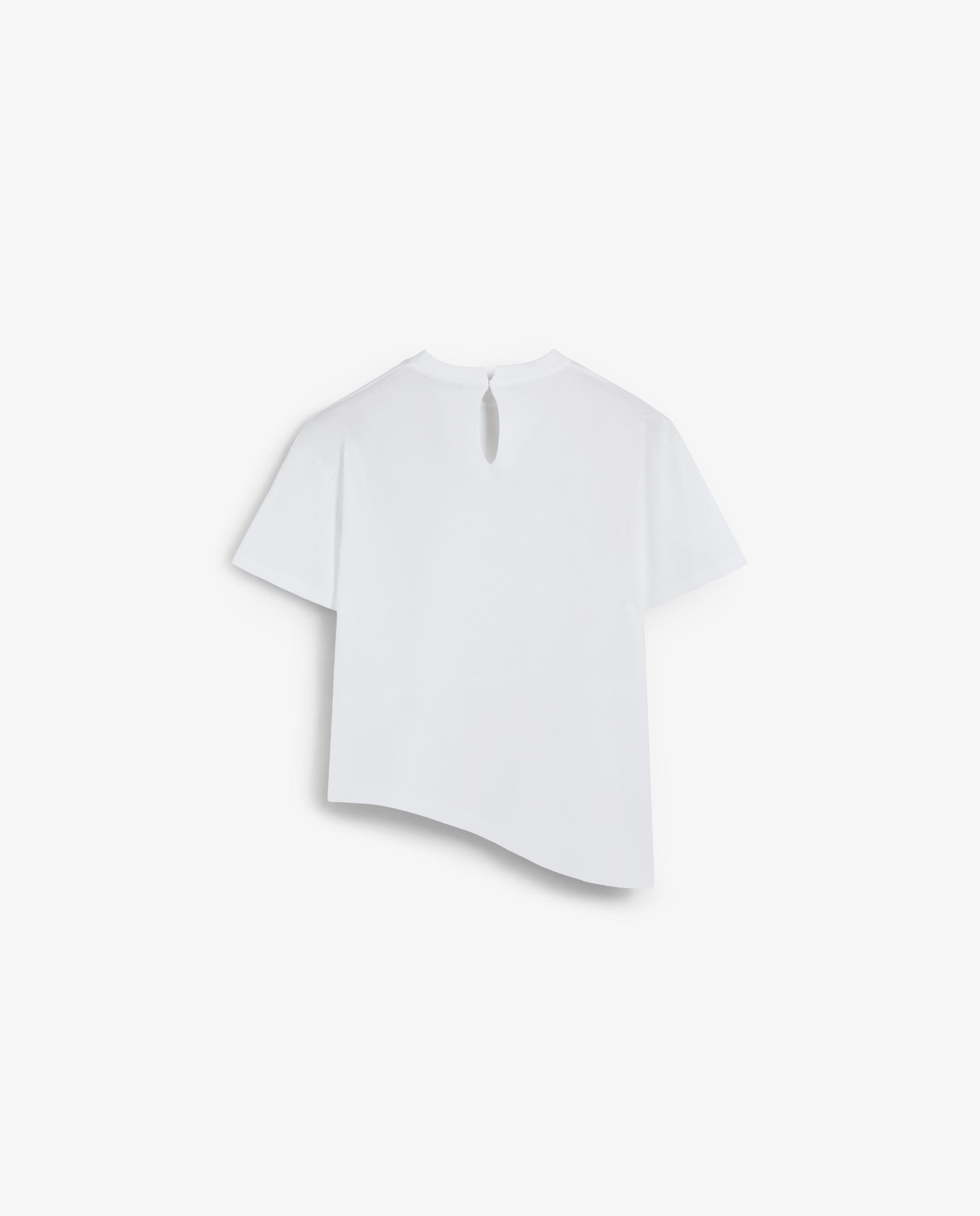 T-shirt Assimétrica de Manga Curta Branco-6