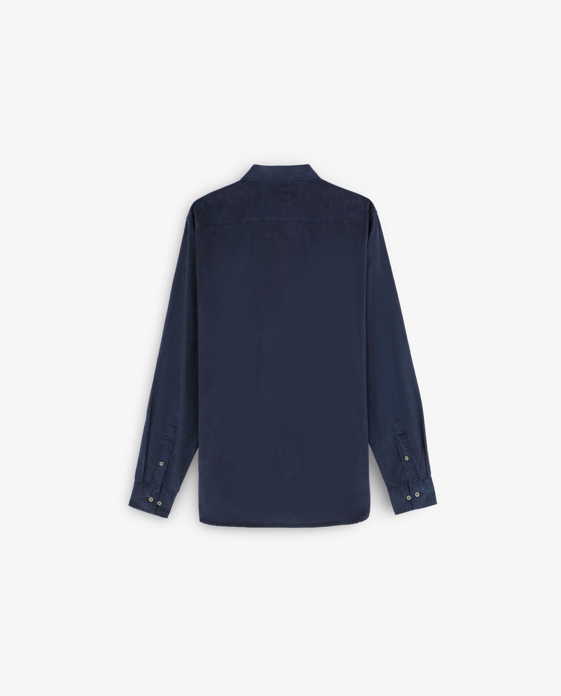 Camisa Regular Fit com Bolso no Peito Azul-6