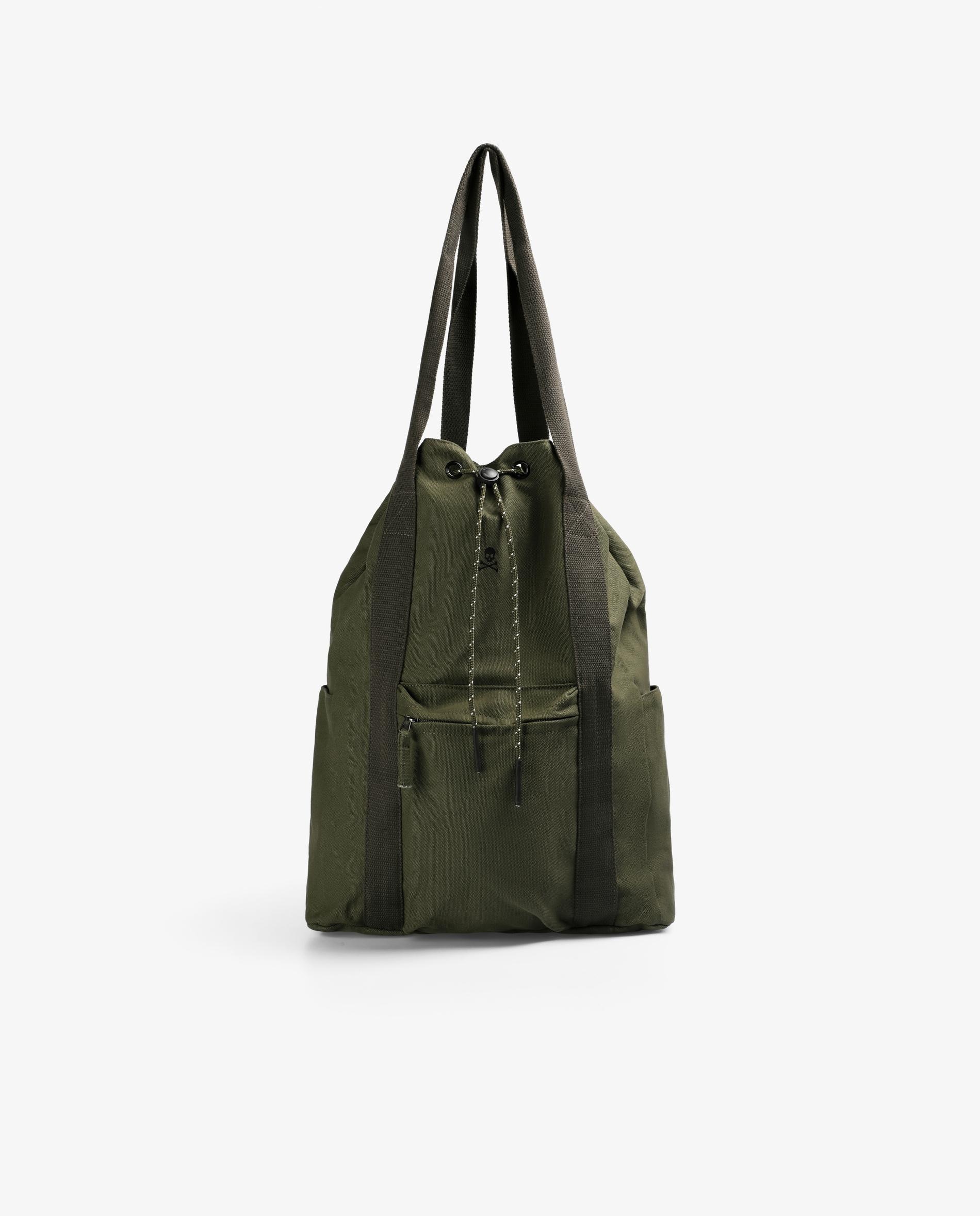 Imagem 0 de Mochila Estilo Tote de Algodão com Alças Compridas para Ombro