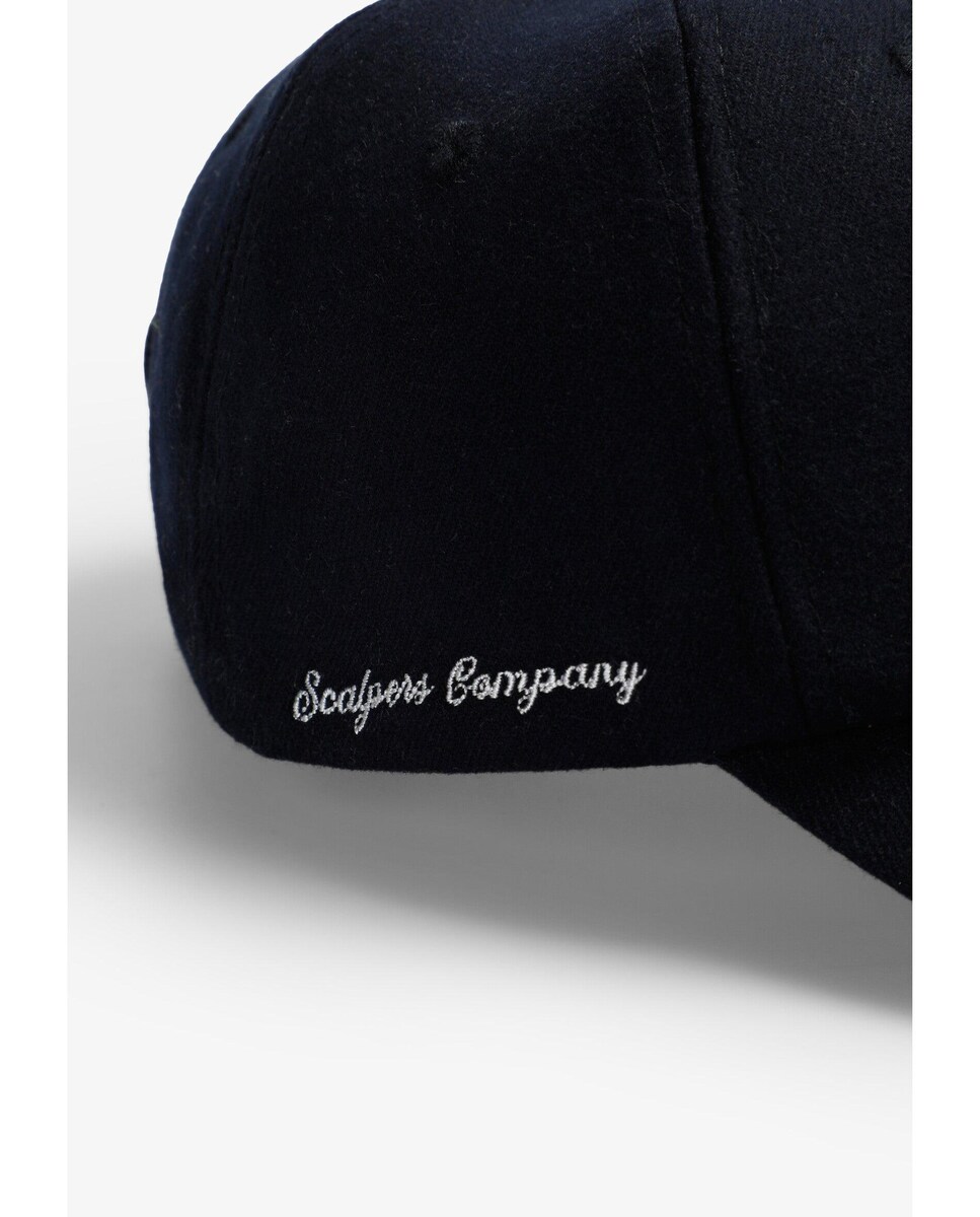 Boné Ajustável com Bordado Lateral Azul-marinho-3