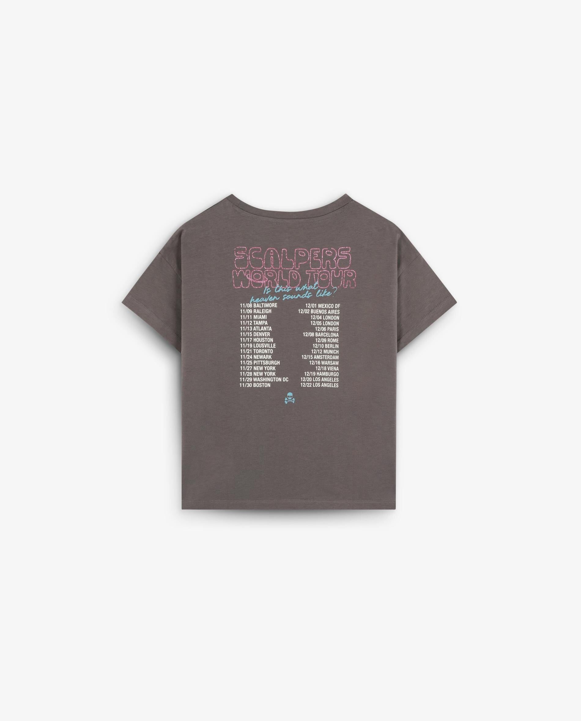 T-shirt Infantil de Manga Curta de Algodão Scalpers Antracite-5