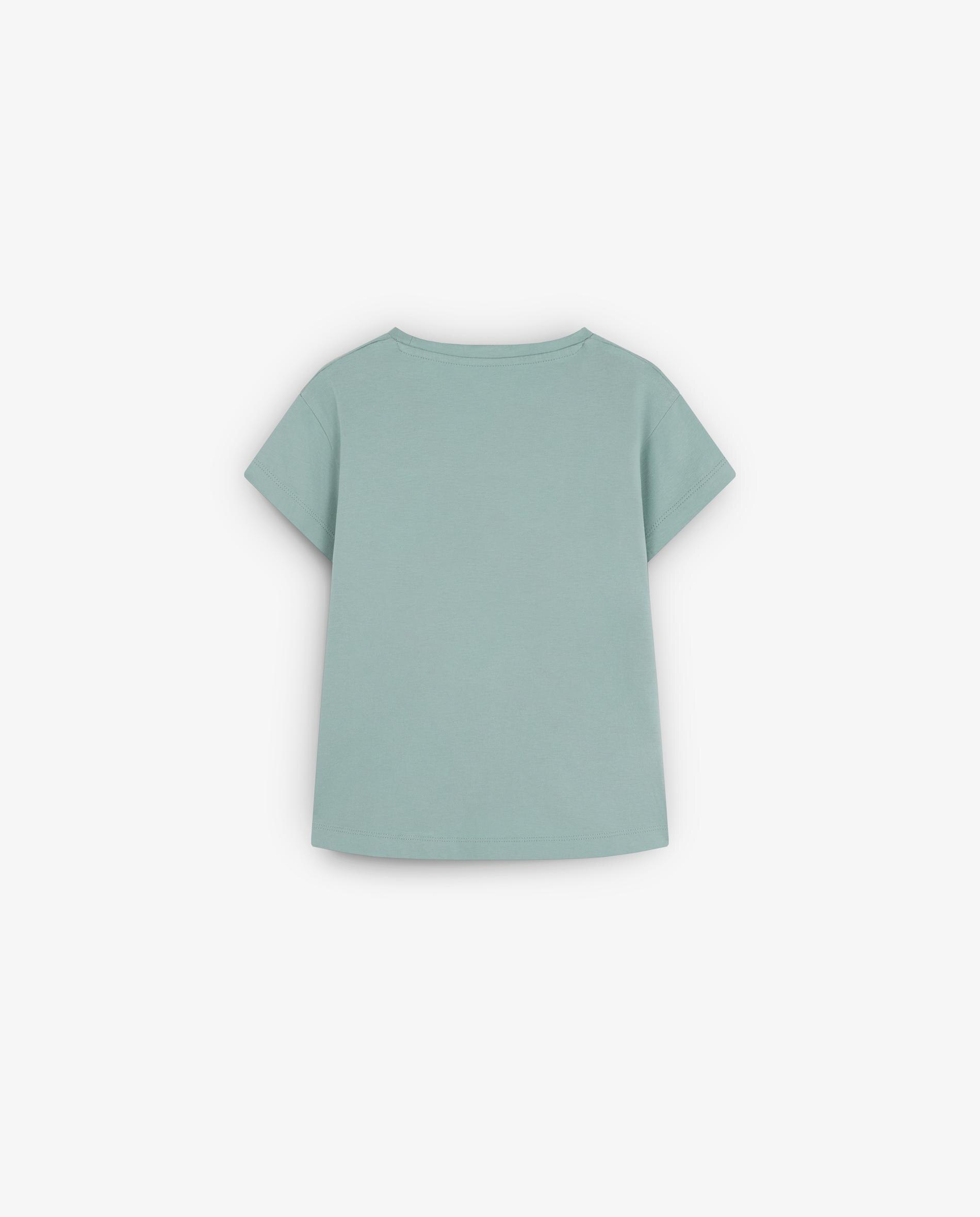 T-shirt Infantil de Manga Curta com Estampado Frontal de Caveira Azul-5