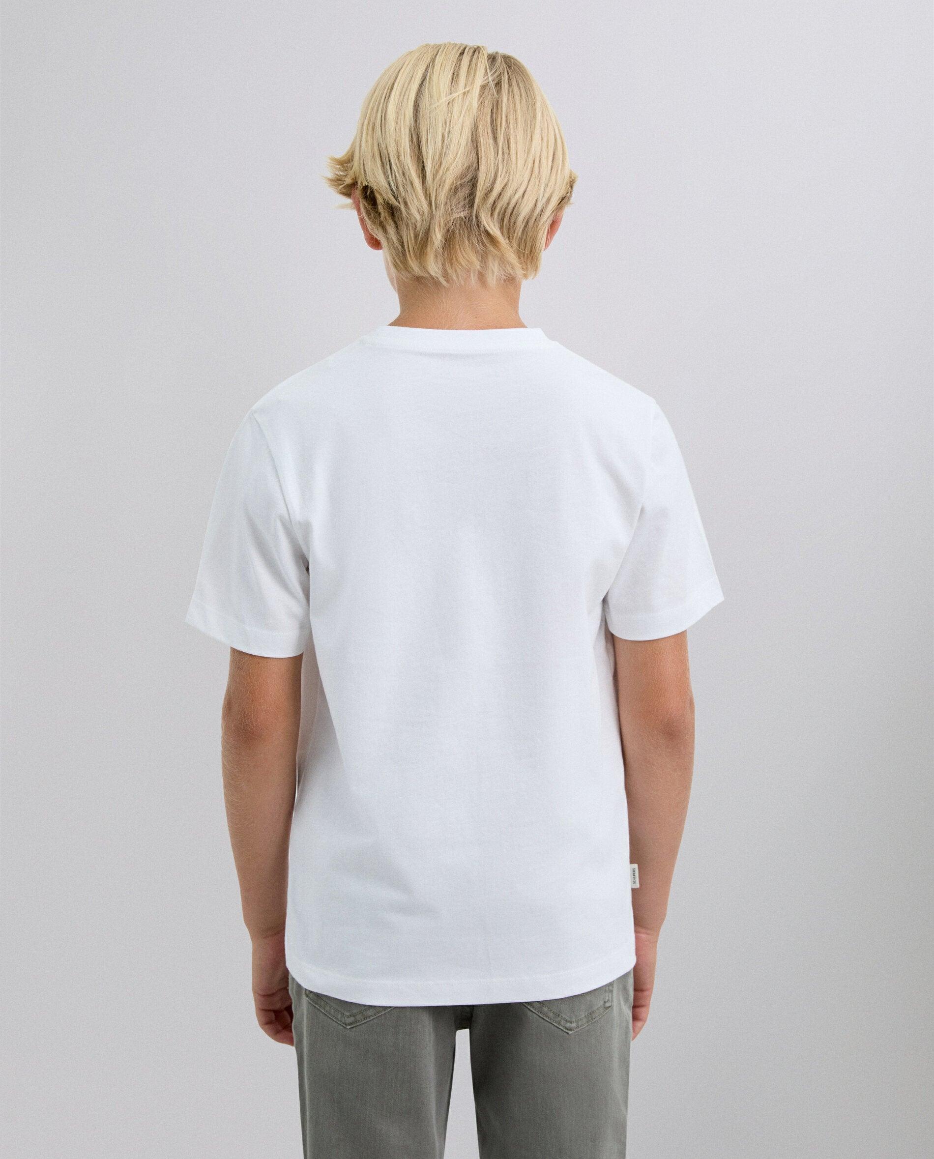 T-shirt Infantil de Manga Curta com Caveira Branco-3