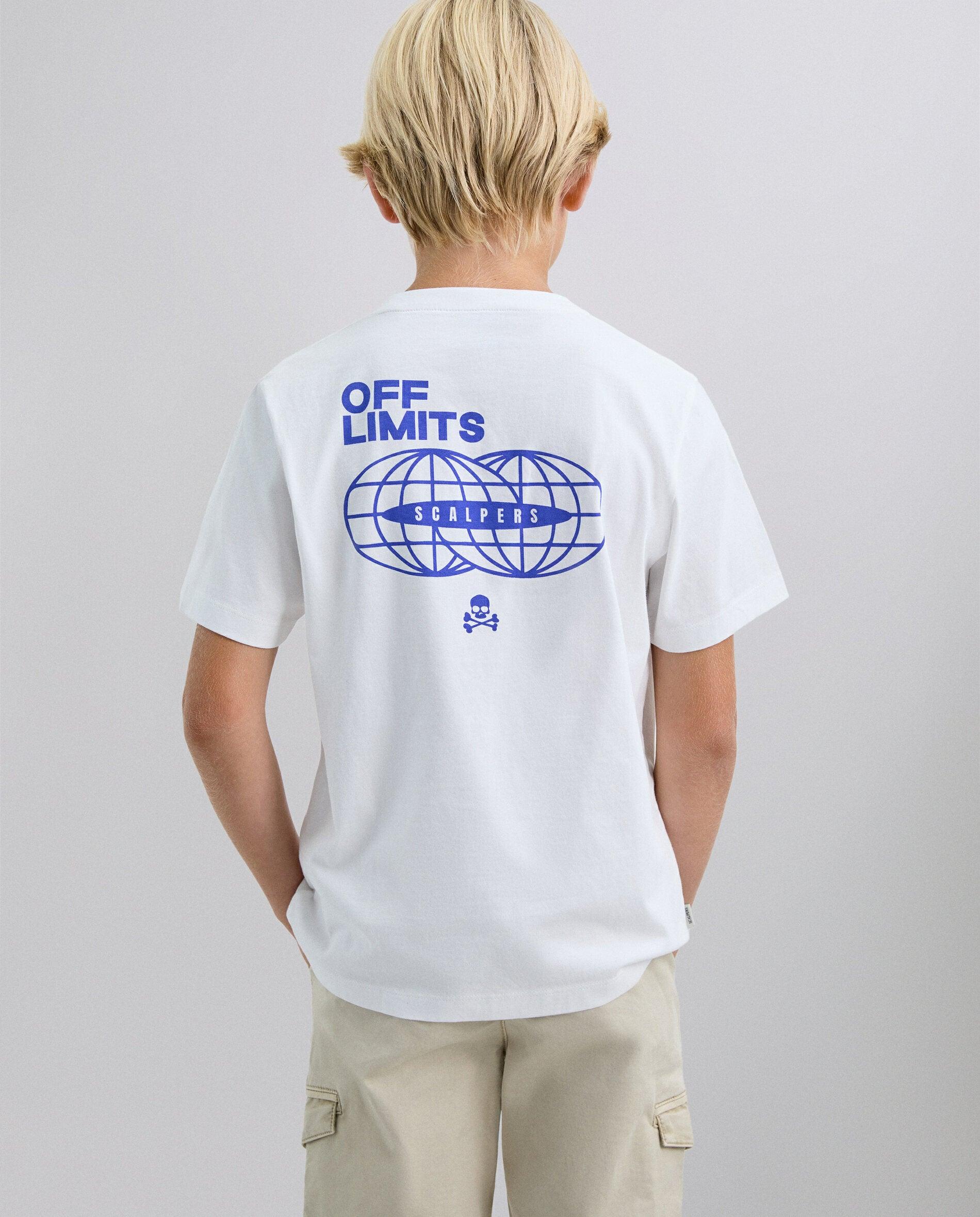 T-shirt Infantil de Manga Curta em Algodão Orgânico Scalpers Branco-3