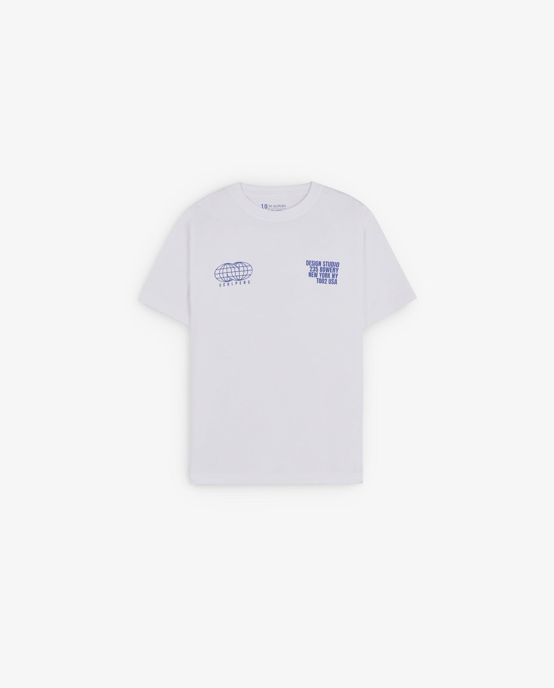 T-shirt Infantil de Manga Curta em Algodão Orgânico Scalpers Branco-5