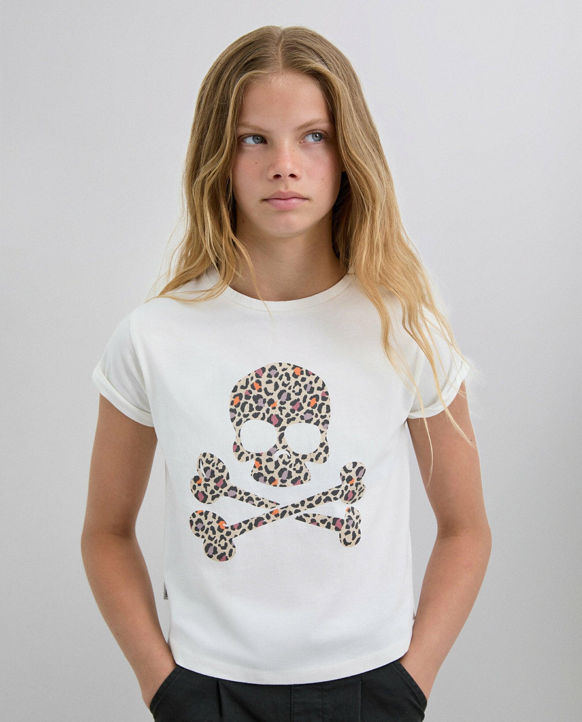 T-shirt Infantil de Manga Curta de Algodão Scalpers Branco-2
