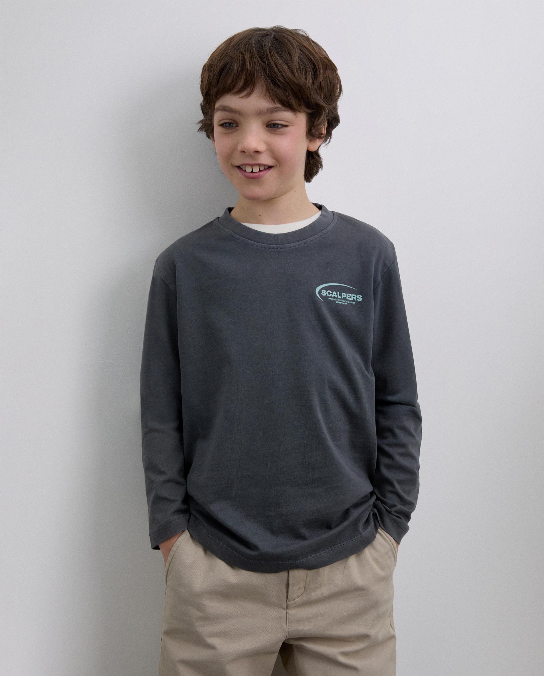 Imagem 0 de T-shirt Infantil de Manga Comprida com Gráfico Posterior