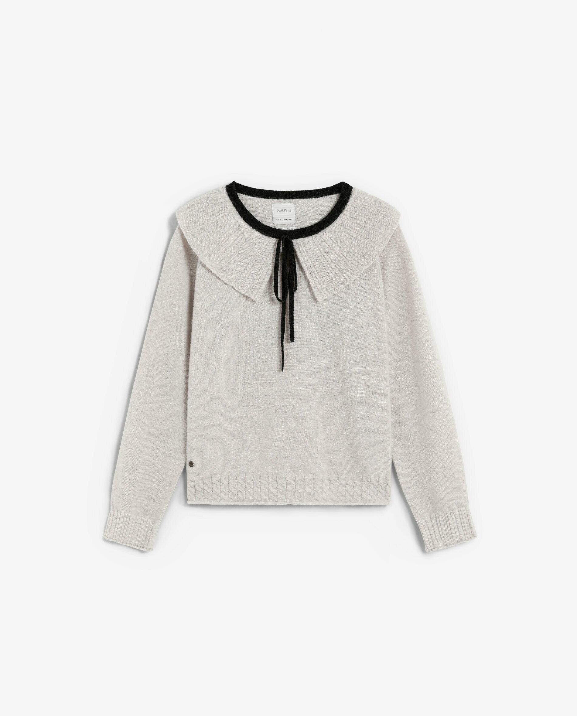 Camisola Infantil de Malha com Gola Bebé Branco-5