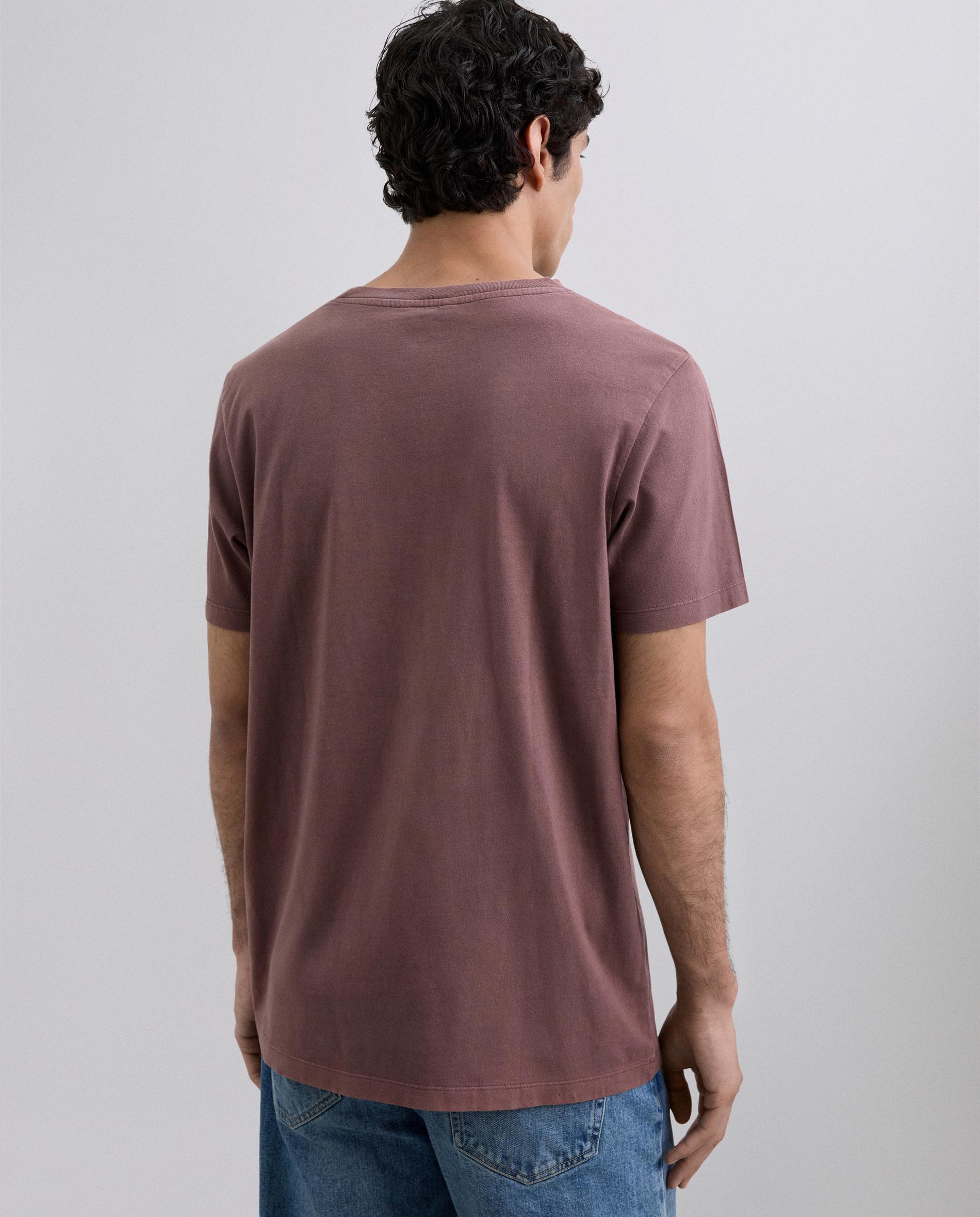 T-shirt de Manga Curta Básica de Algodão Bordeaux-2