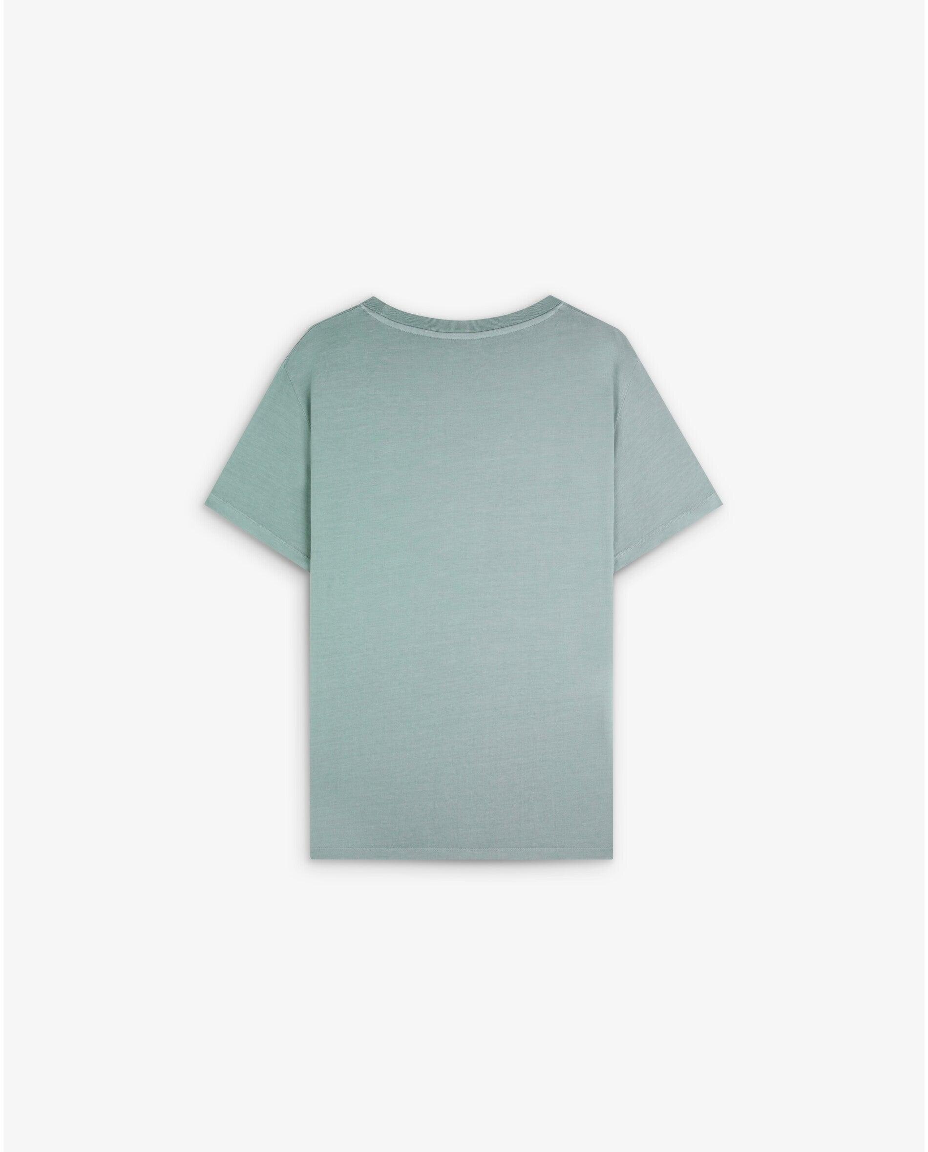 T-shirt Lisa de Manga Curta Verde Água-2