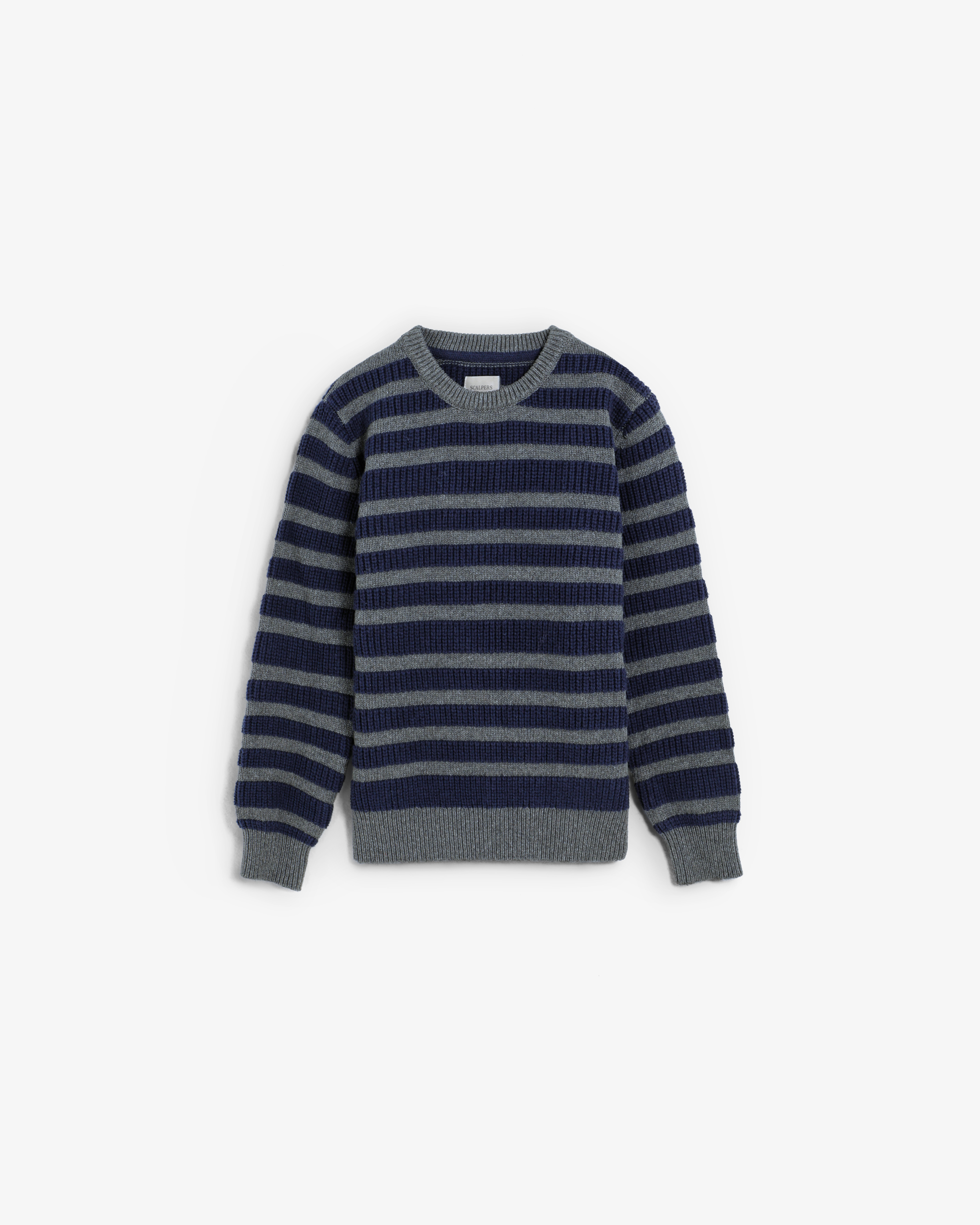 Camisola Infantil de Algodão com Estampado às Riscas Scalpers Azul-marinho-5