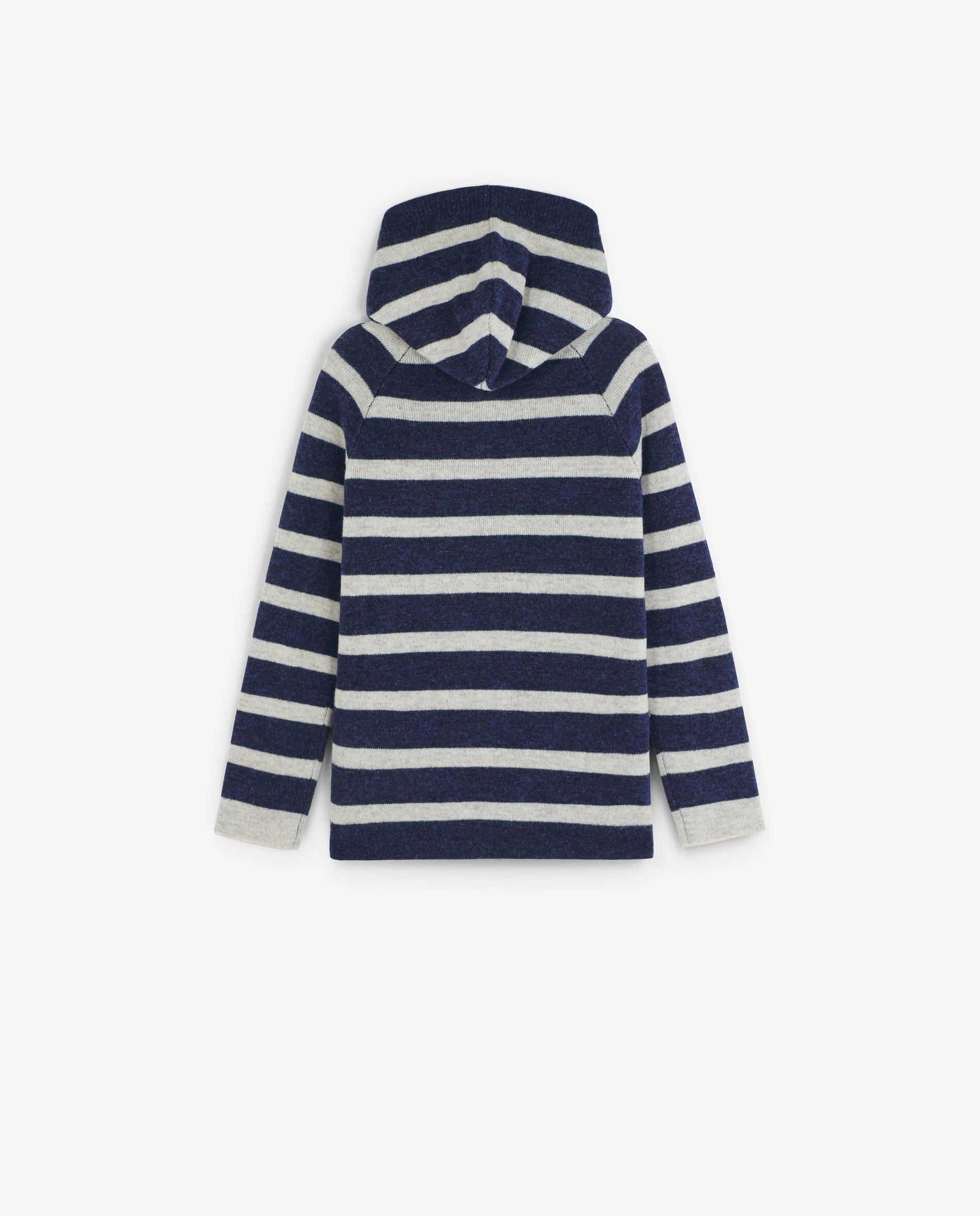 Camisola Infantil com Capuz e Design às Riscas Scalpers Azul-6