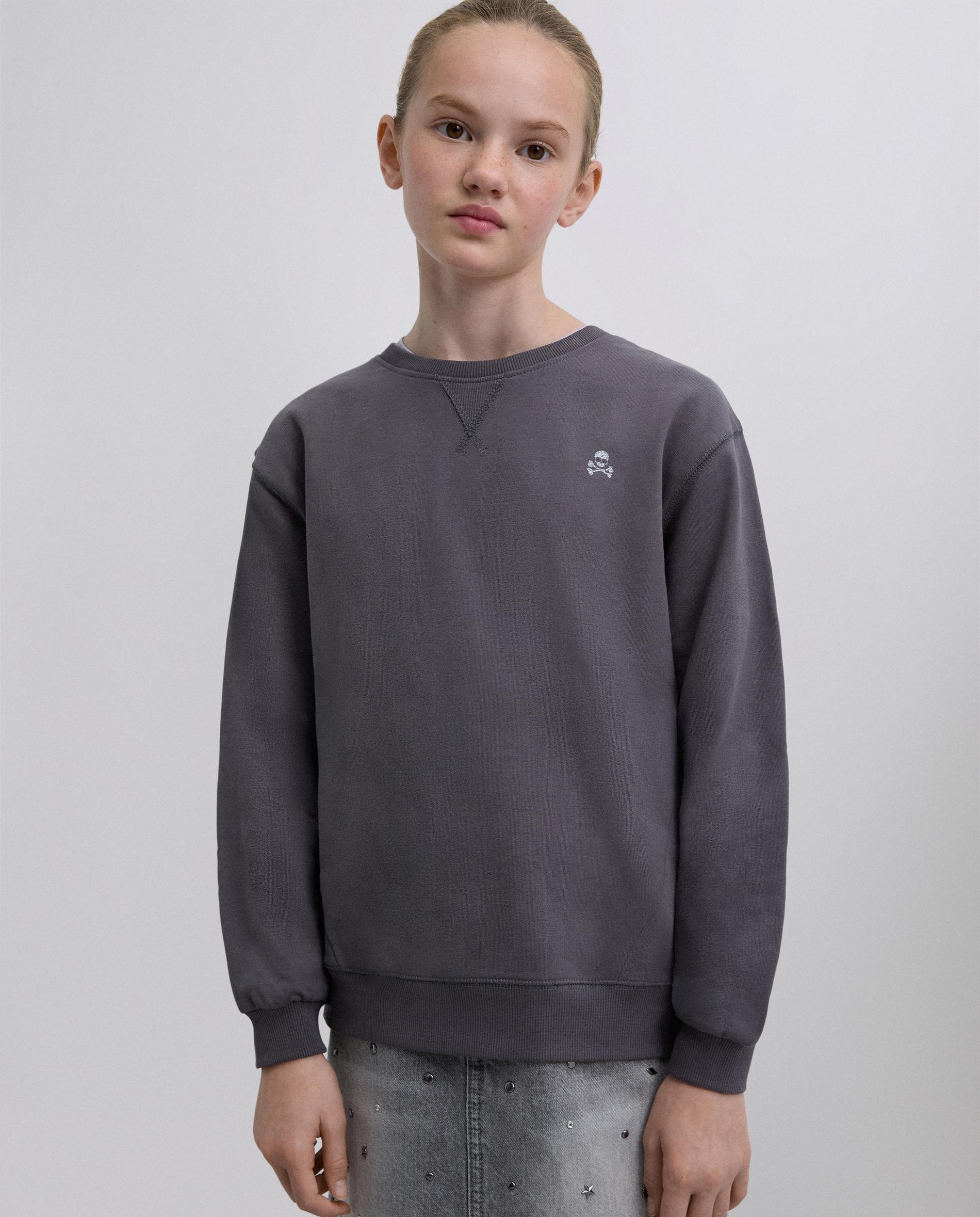 Sweatshirt sem Capuz Infantil com Estampado Posterior Scalpers Antracite-1