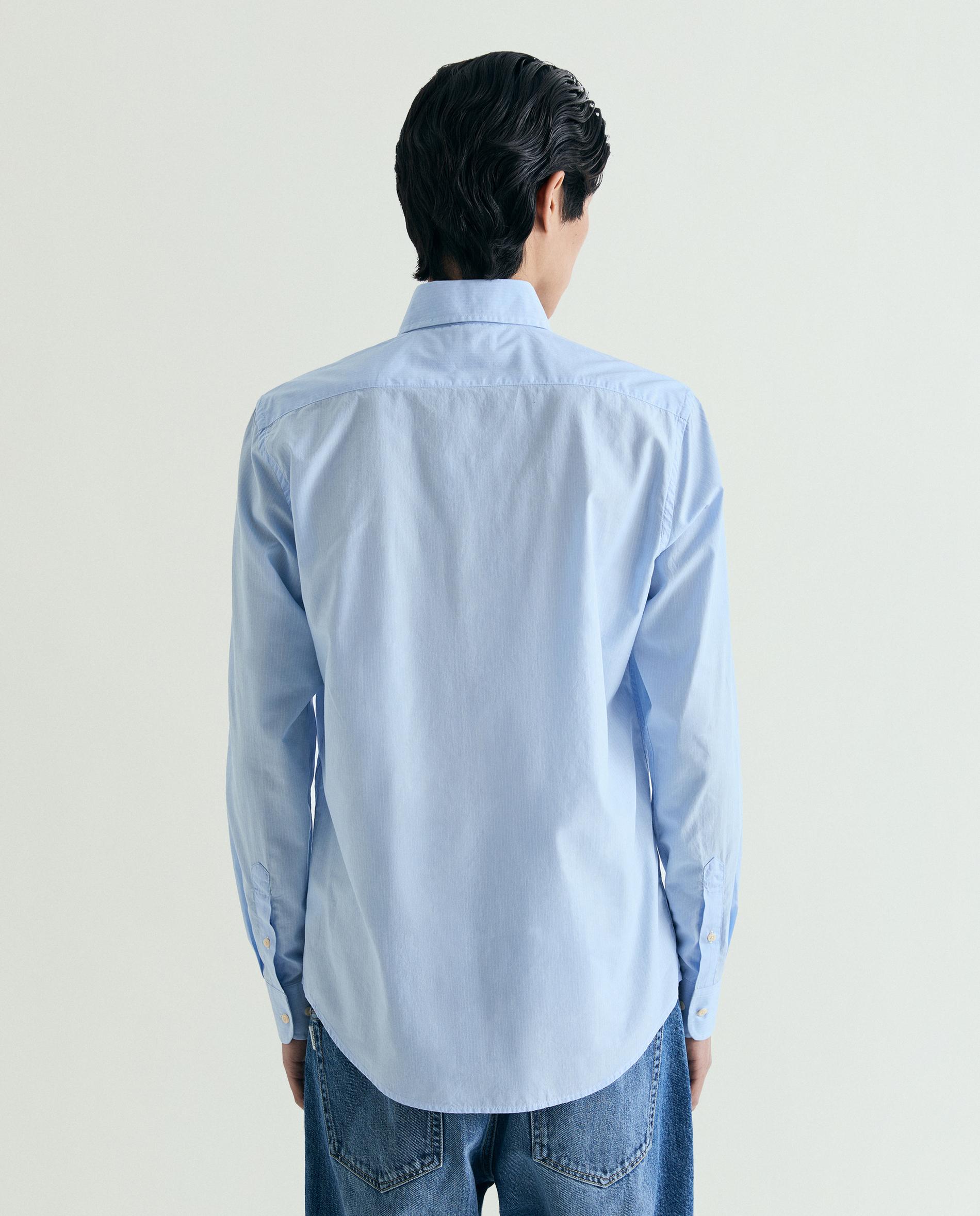 Camisa Regular Às Riscas Azul-claro-2