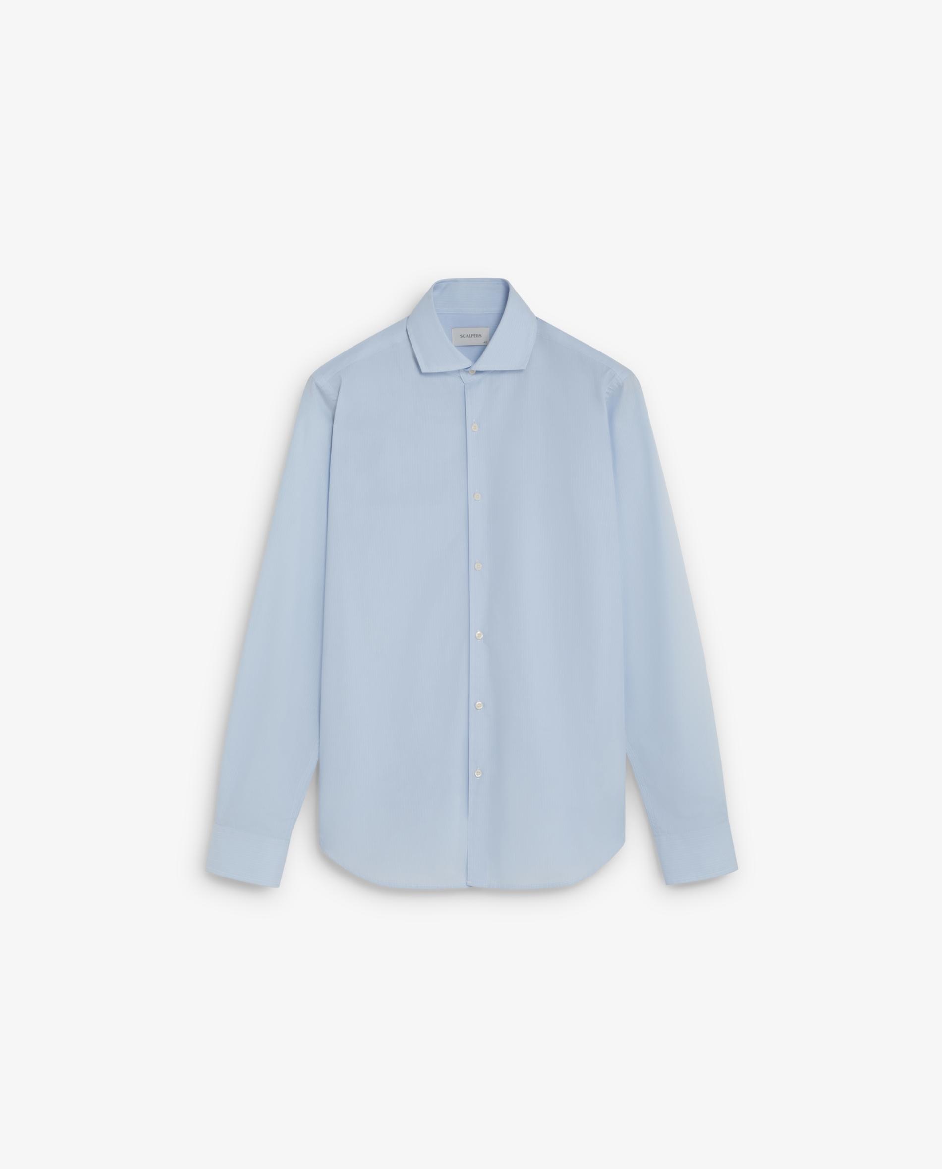 Camisa Regular Às Riscas Azul-claro-6