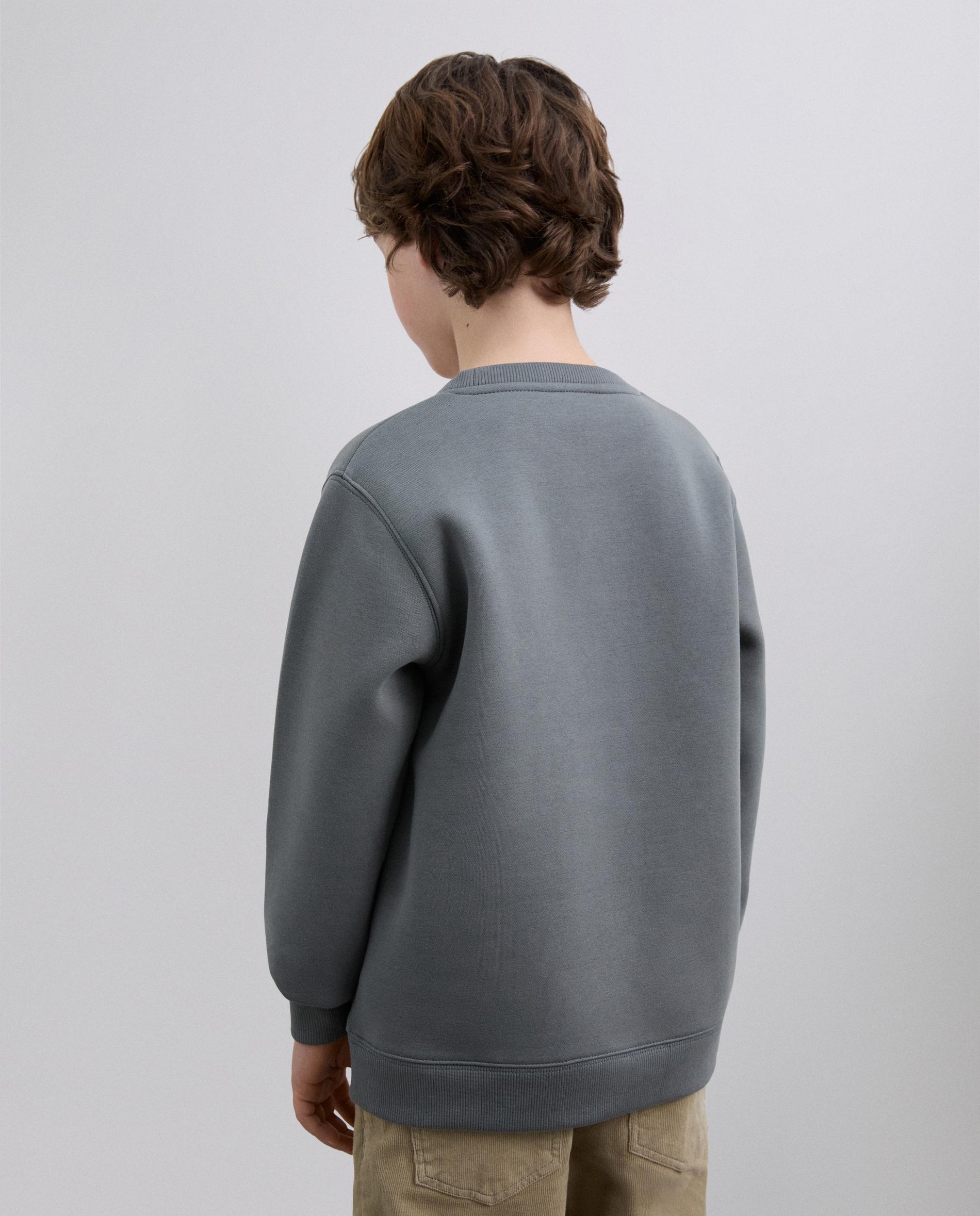 Sweatshirt sem Capuz Infantil com Estampado Frontal Scalpers Cinzento-escuro-2