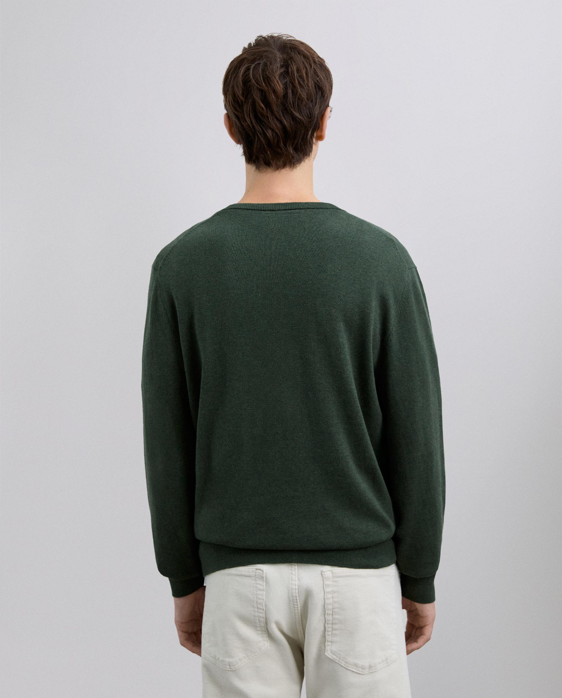 Camisola Lisa com Gola Redonda Verde-militar-3