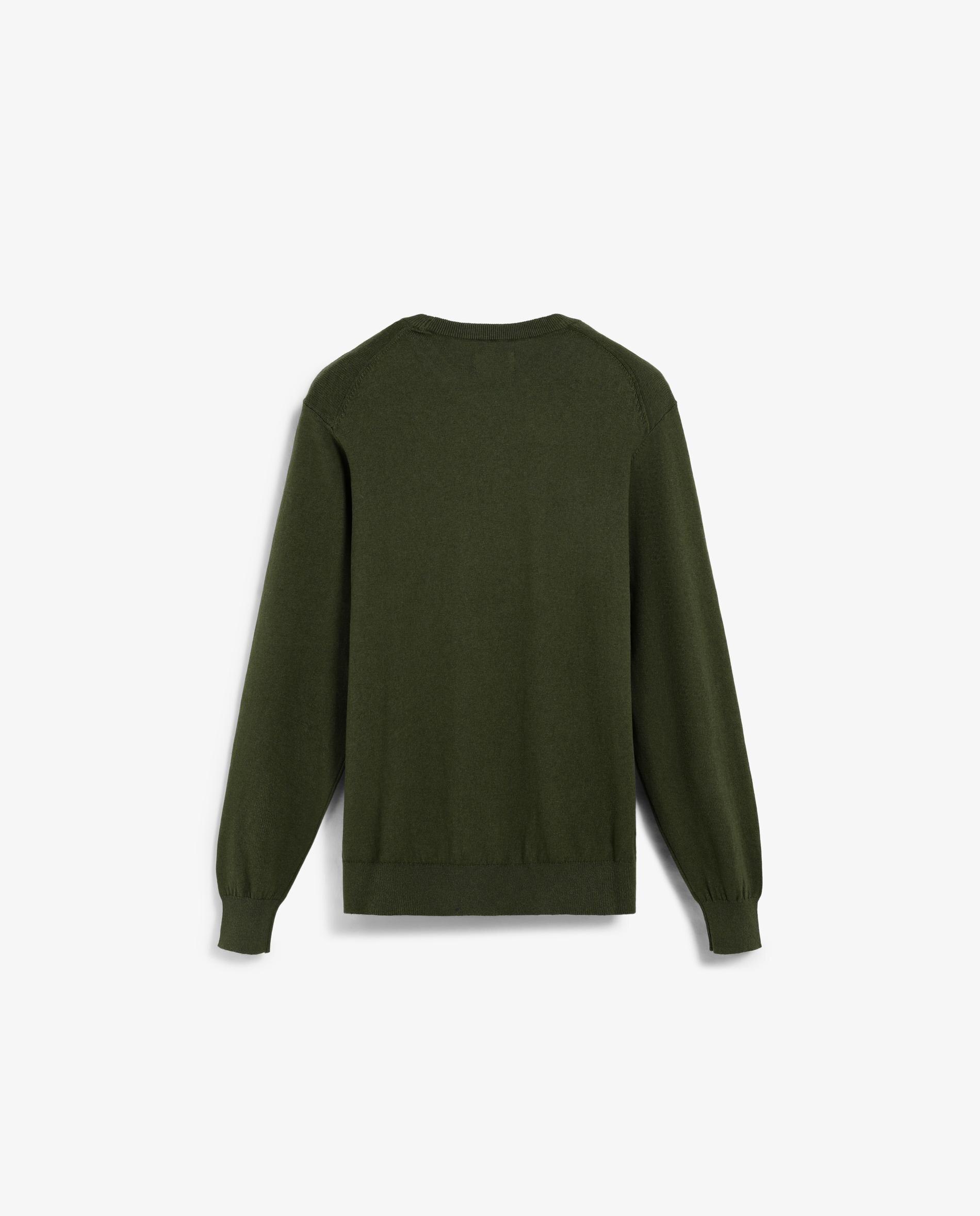 Camisola Lisa com Gola Redonda Verde-militar-6