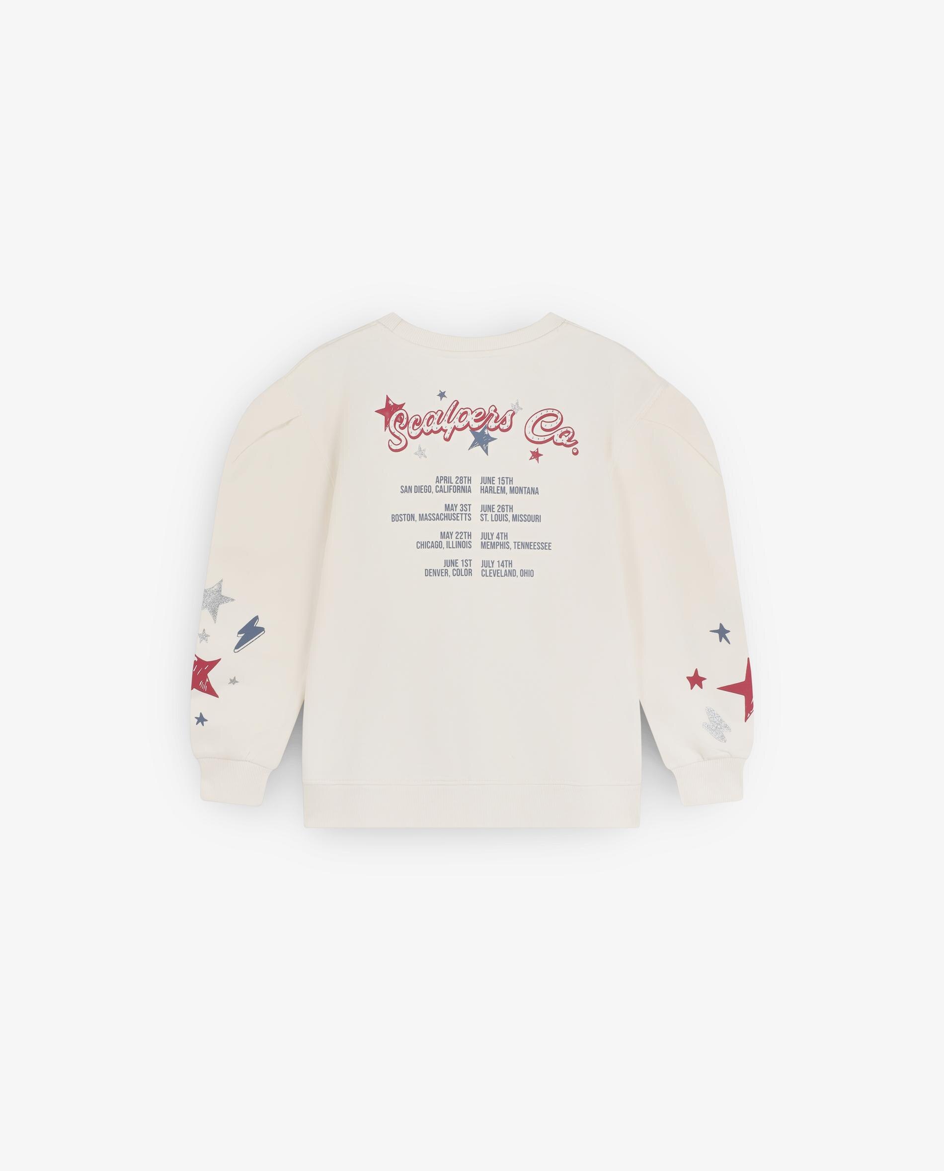Sweatshirt sem Capuz Infantil de Algodão com Estampado nas Mangas Scalpers Branco-6