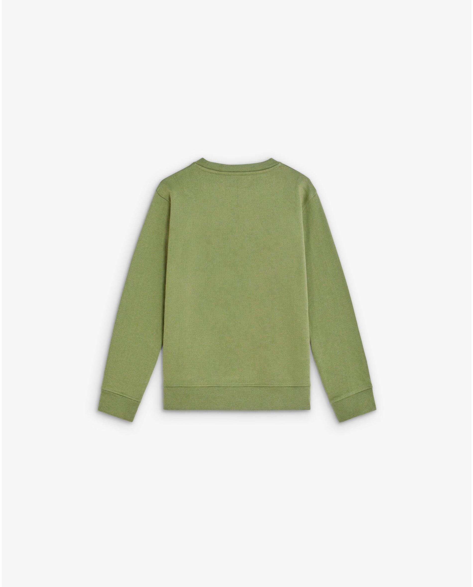 Sweatshirt Infantil com Gola Redonda e Caveira Estampada Scalpers Verde Azeitona-4