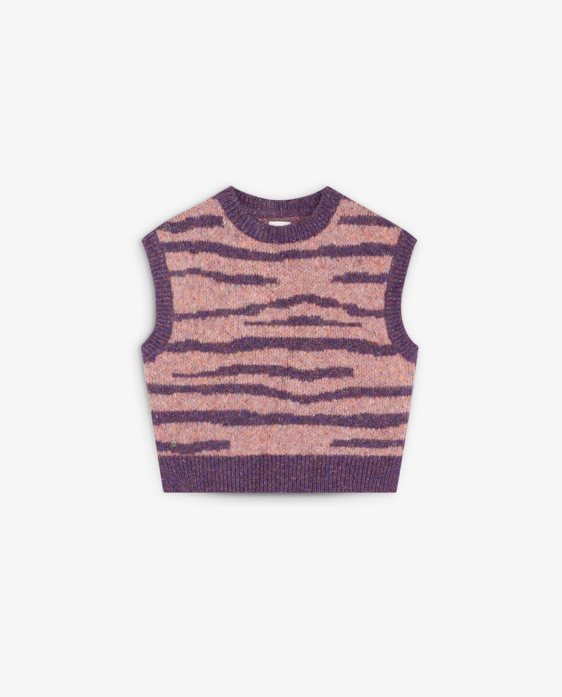 Colete Infantil de Gola Redonda e Acabamentos em Rib Scalpers Roxo-5